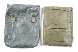 Gascape with pouch marked gjp 1940