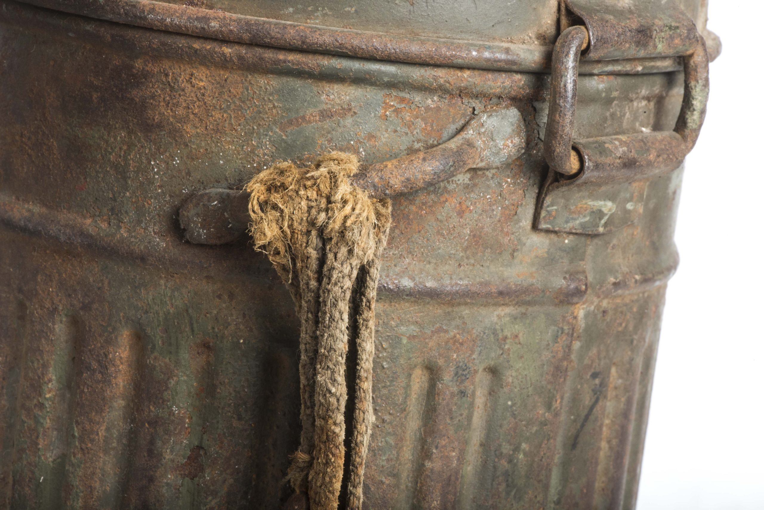 Short M38 gasmask canister in brush painted three-tone camouflage paint — image 9