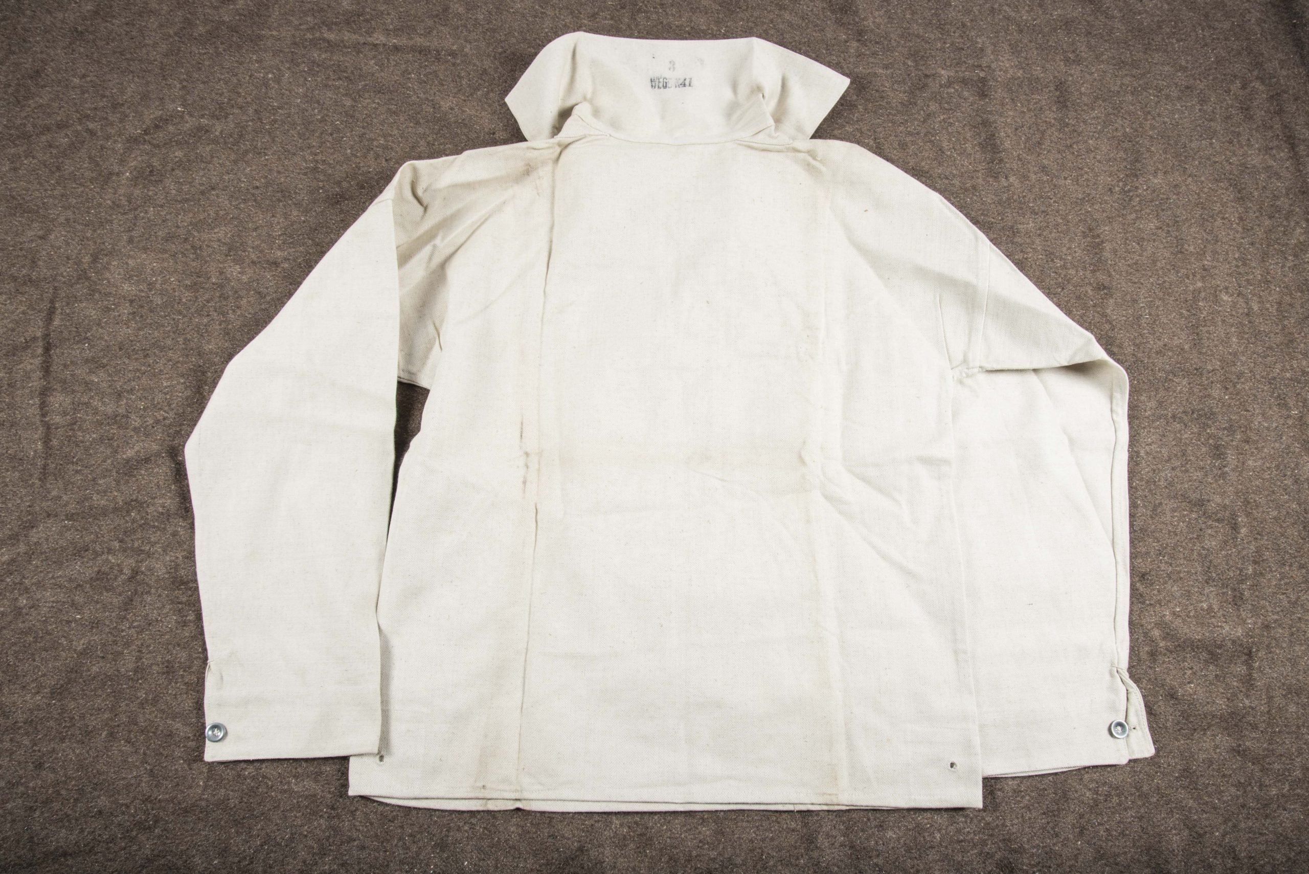 Unissued Kriegsmarine HBT work shirt marked 3 WEGO K41 — image 5