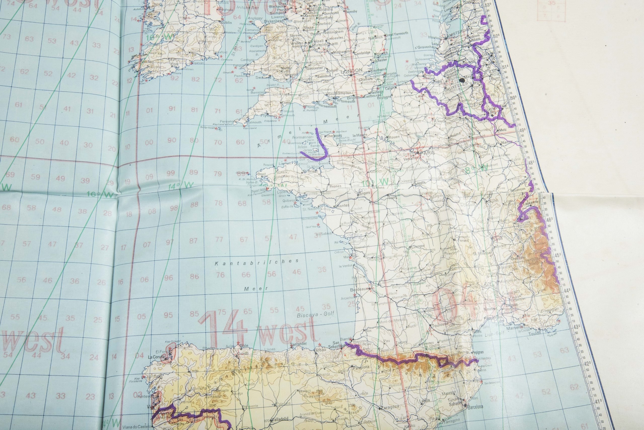 German 1:4 000 0000 flight map Westeuropa u. Atl Ozean — image 2