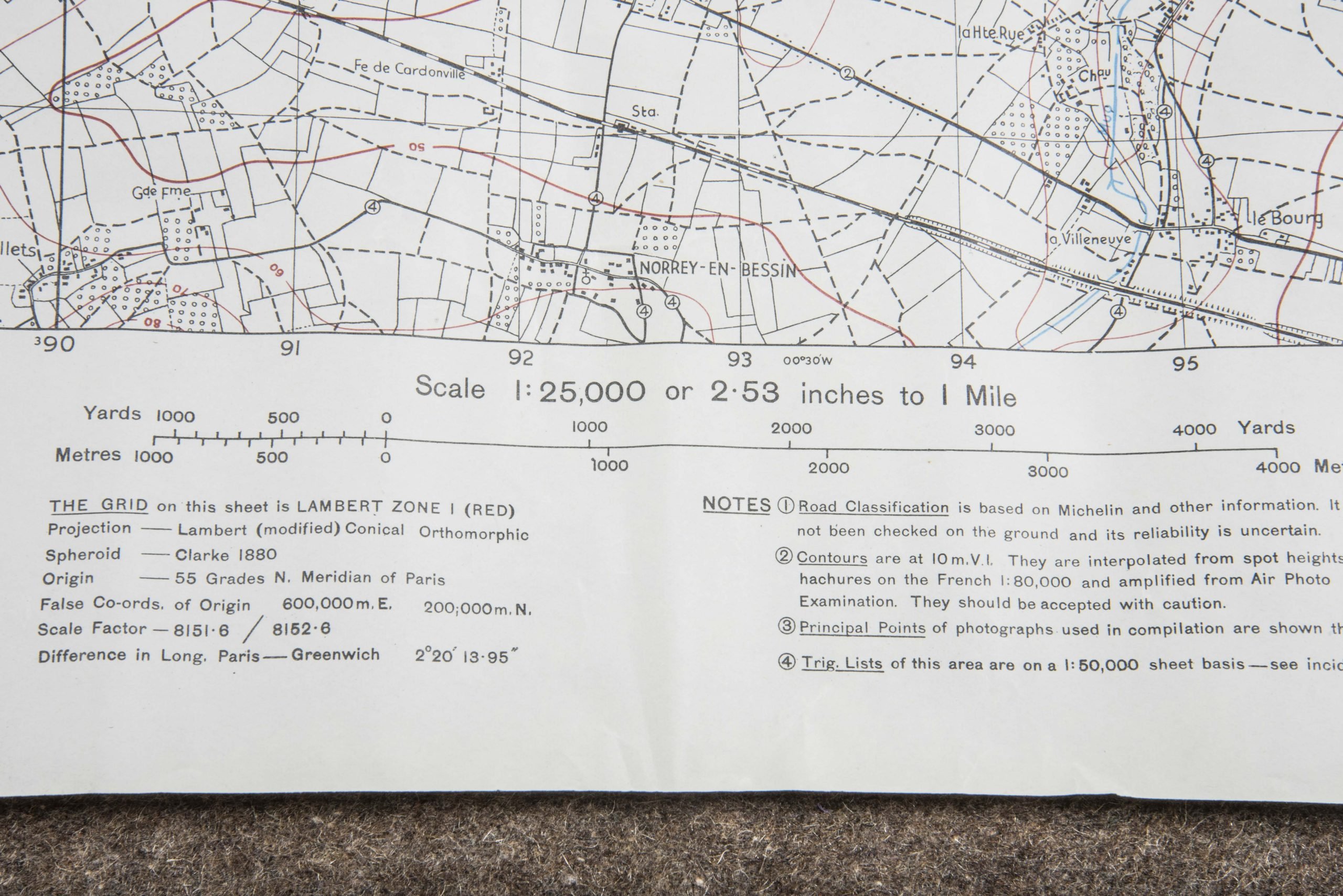 British 1:25 000 map Thaon, Bretteville, Buron, Rots, Abbaye d'Ardenne — image 12