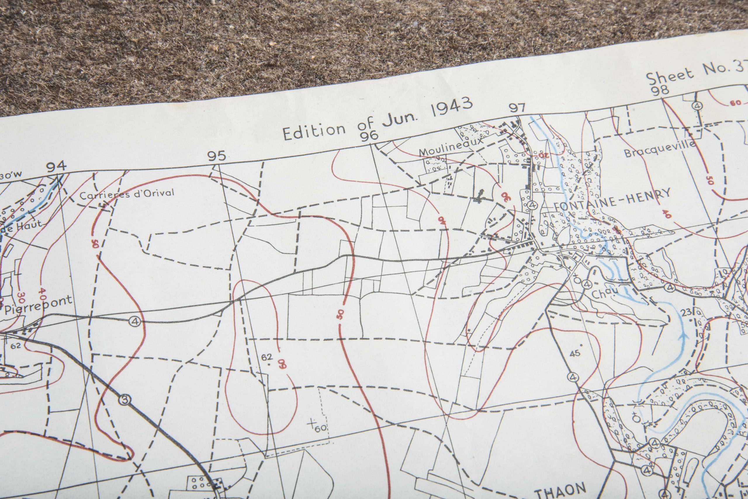 British 1:25 000 map Thaon, Bretteville, Buron, Rots, Abbaye d'Ardenne — image 15