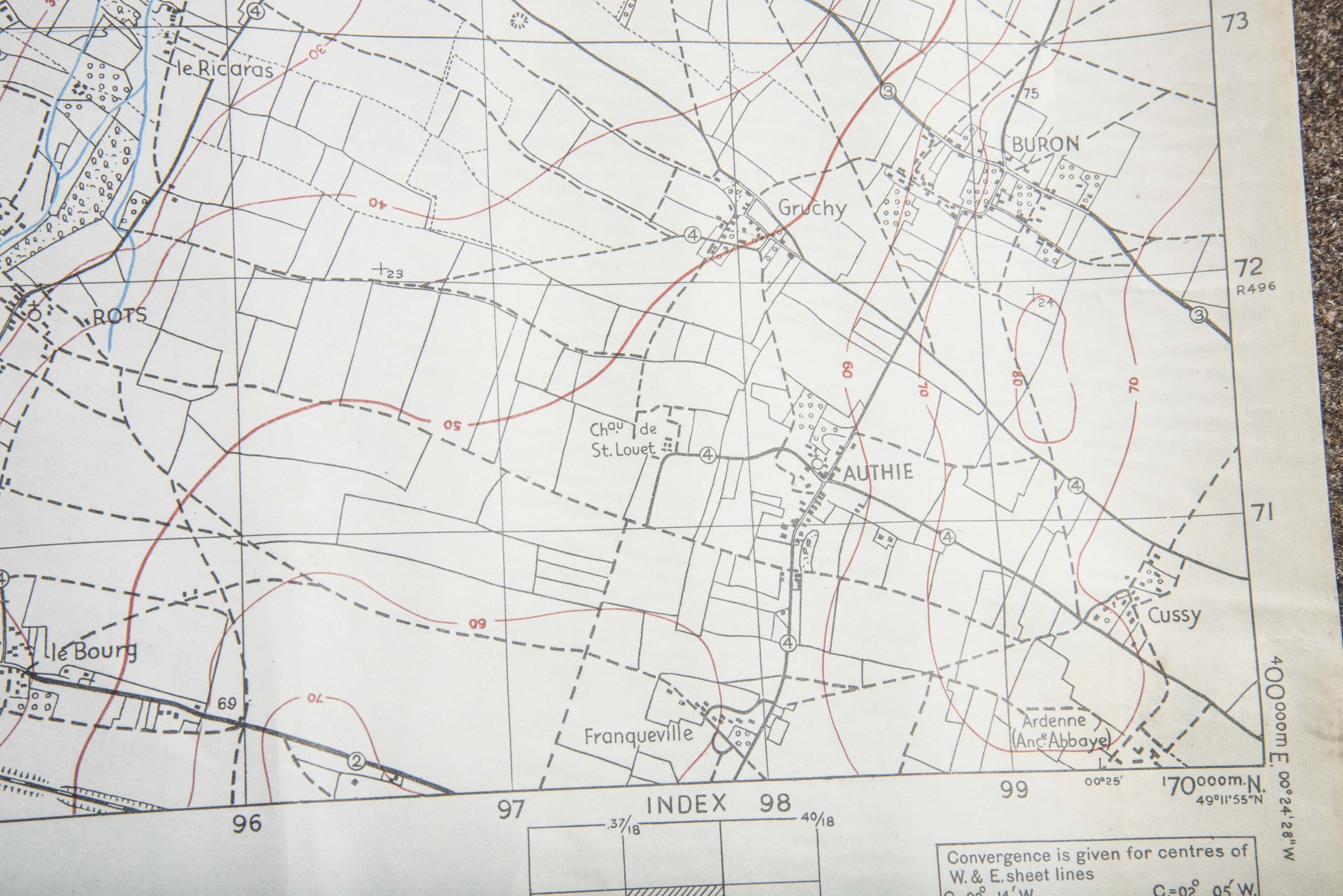 British 1:25 000 map Thaon, Bretteville, Buron, Rots, Abbaye d'Ardenne — image 9