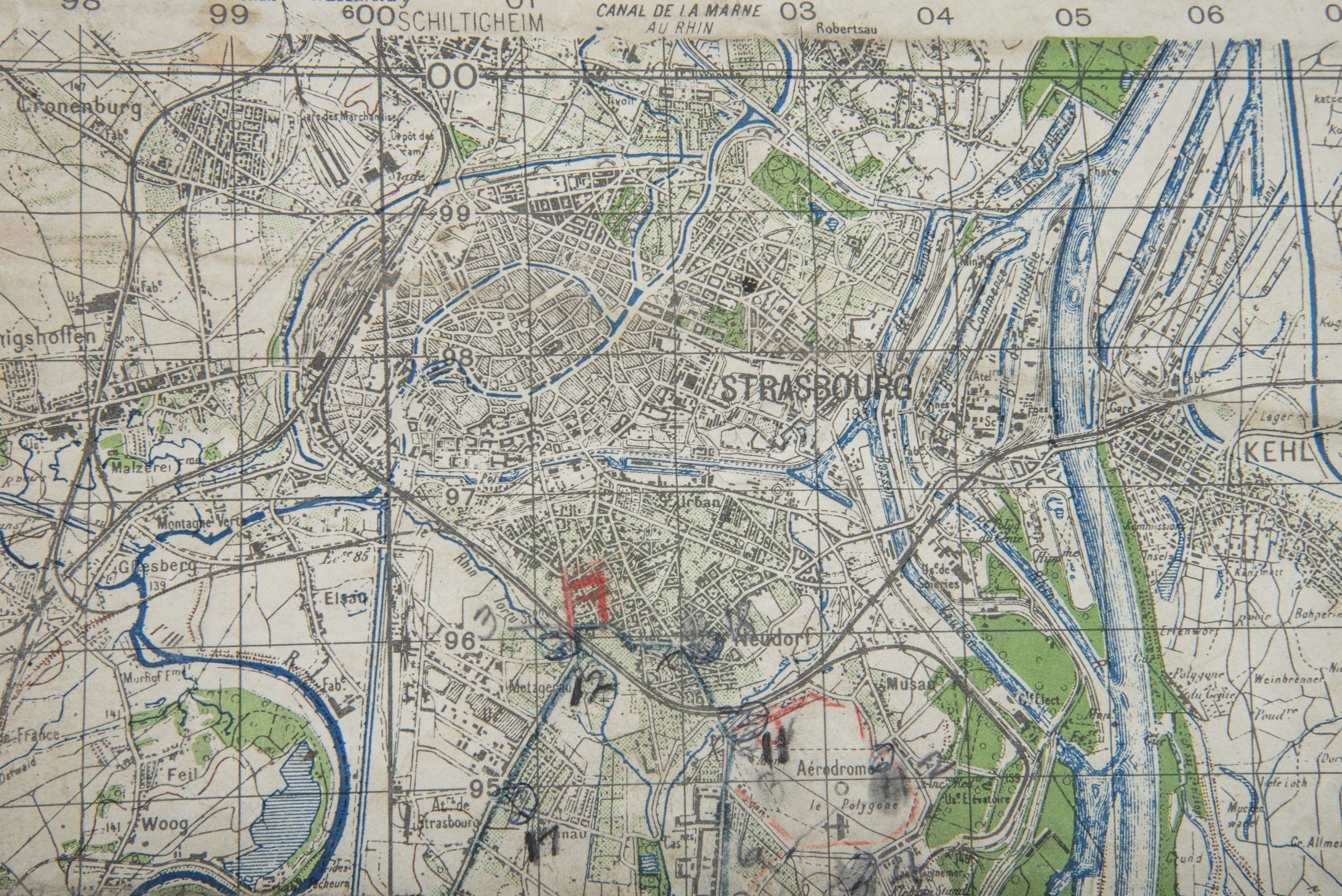Marked British map 1:50 000 Strasbourg — image 5