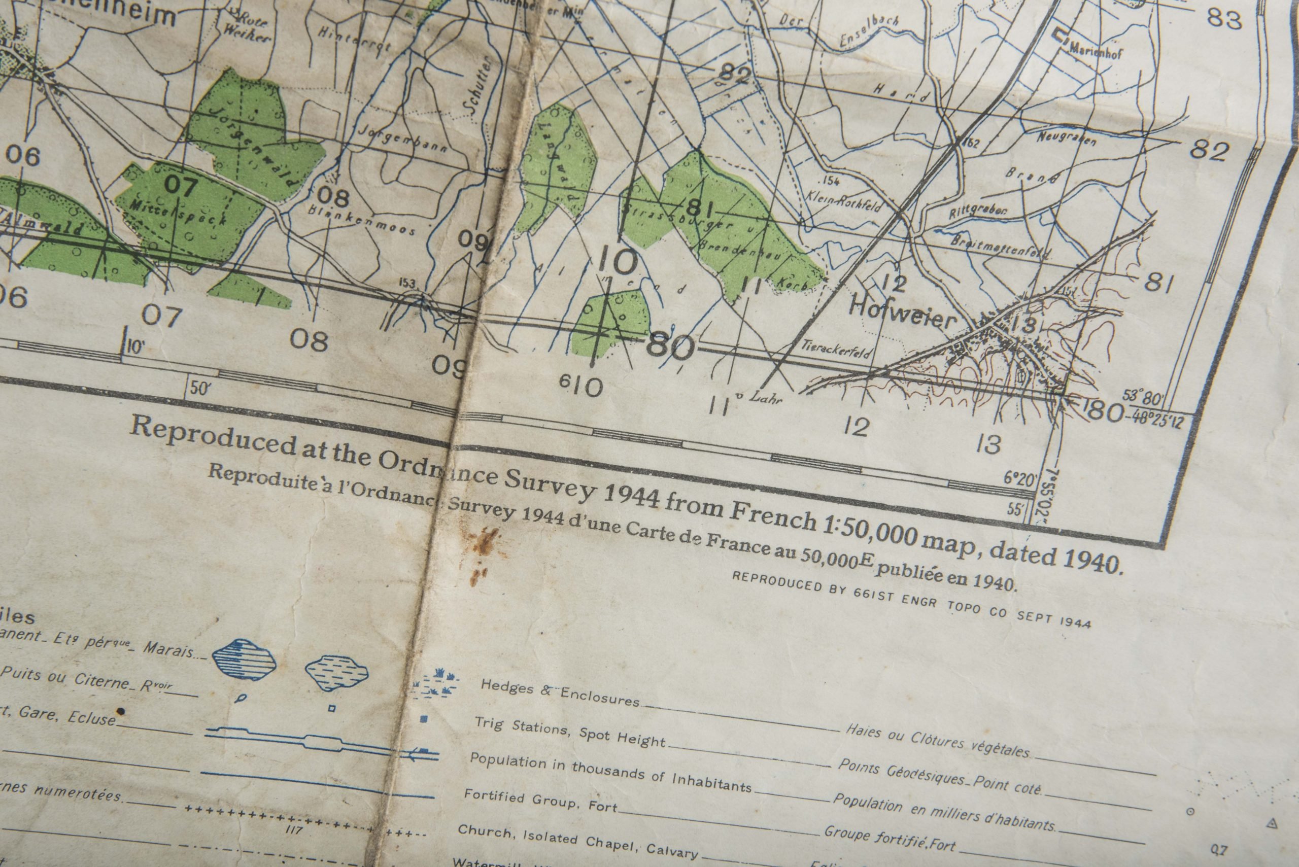 Marked British map 1:50 000 Strasbourg — image 9