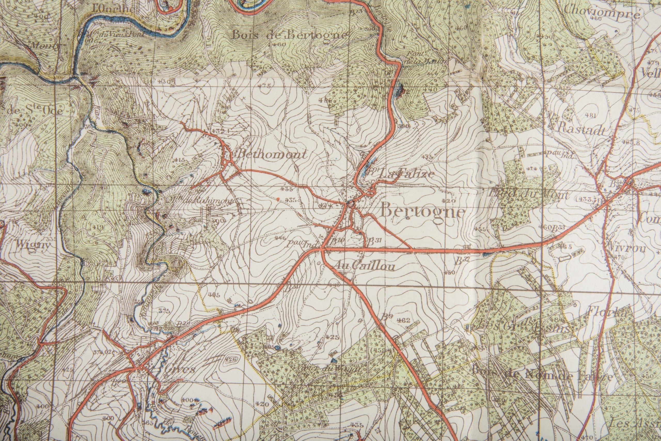 German 1:40 000 Ardennes map, Laroche, Houffalize, Bertogne, Noville and Recogne. — image 6