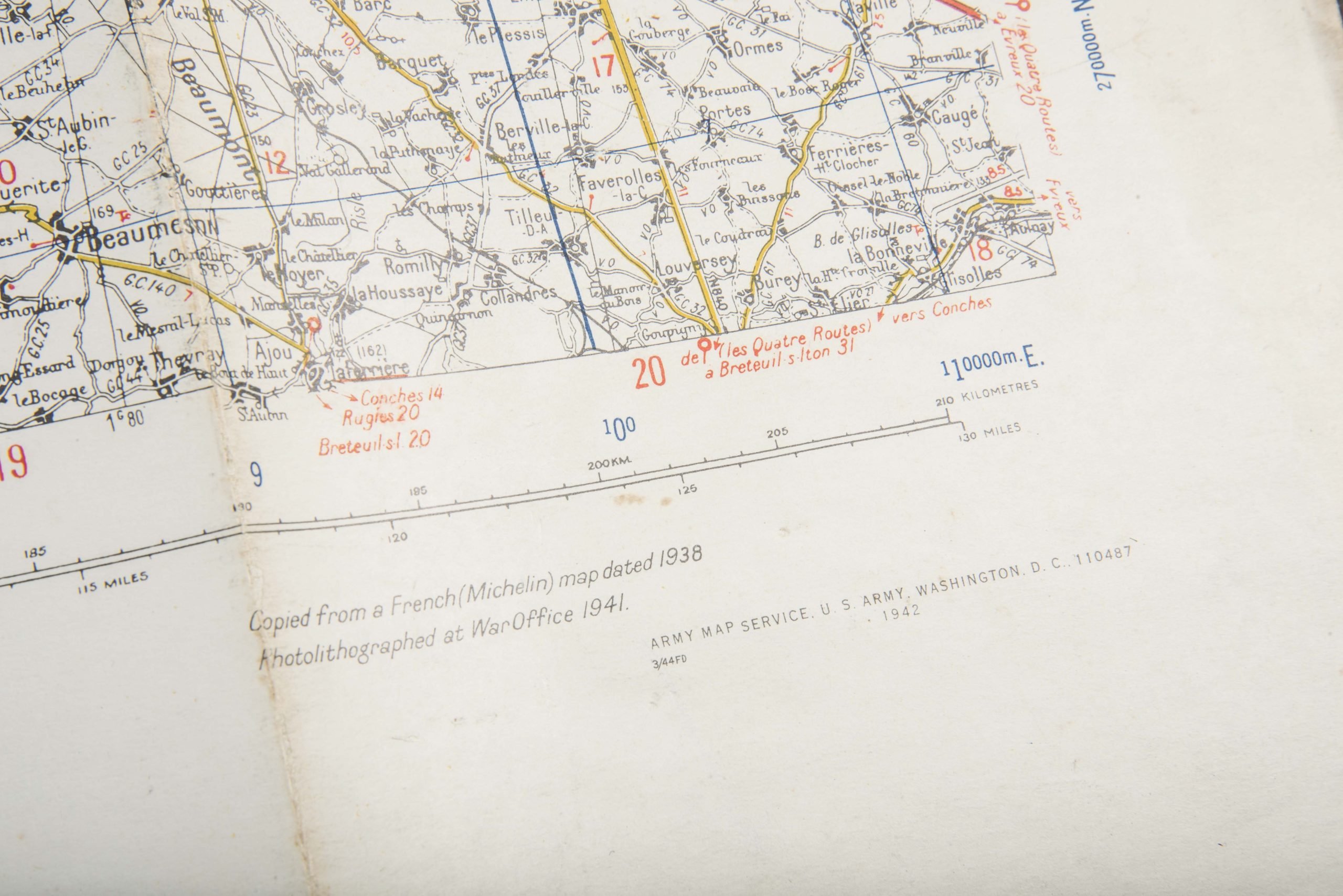 British 1:200 000 Normandy map Sheet 54 Cherbourg – Rouen — image 15