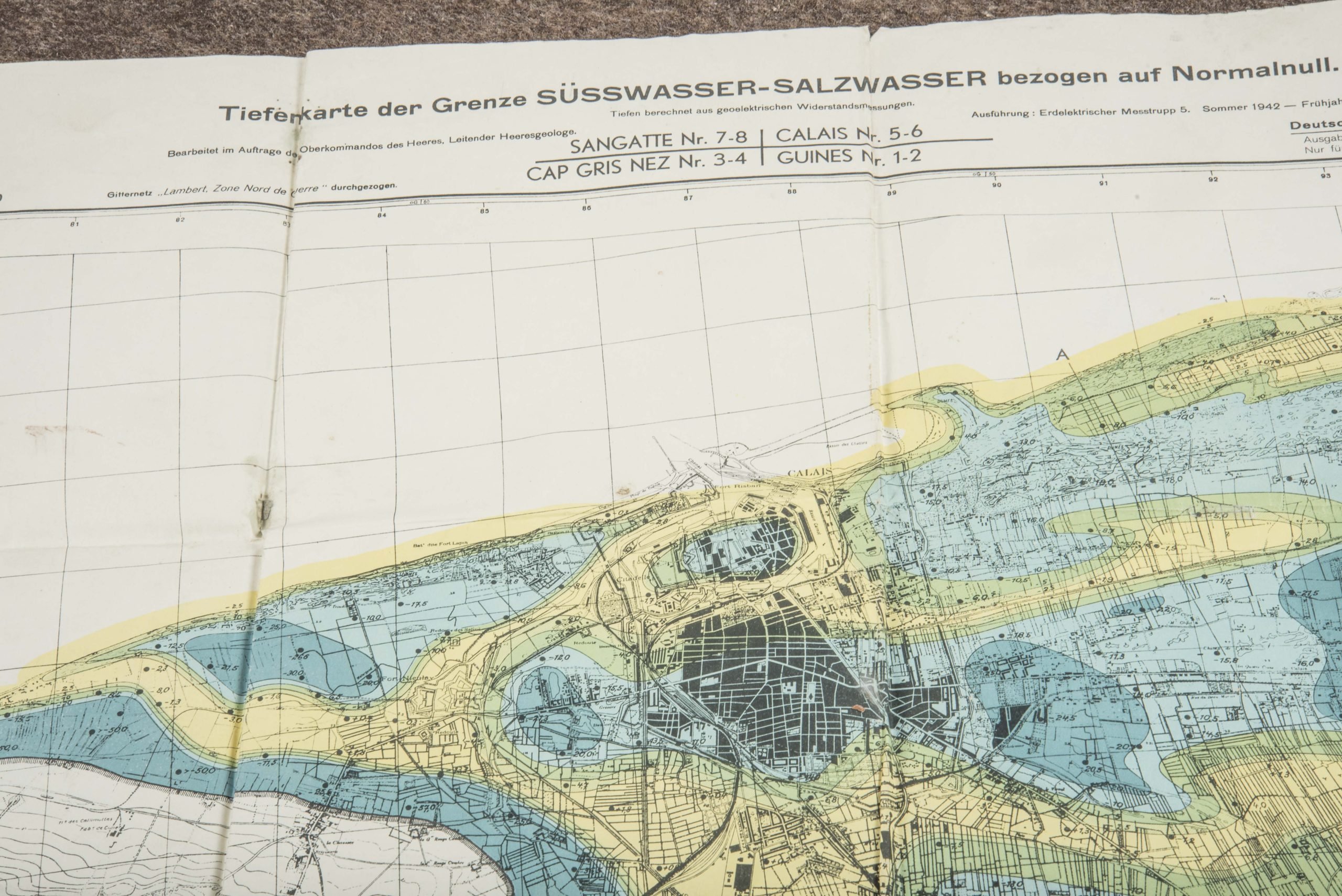 German 1:25 000 map Calais, Geheim — image 2
