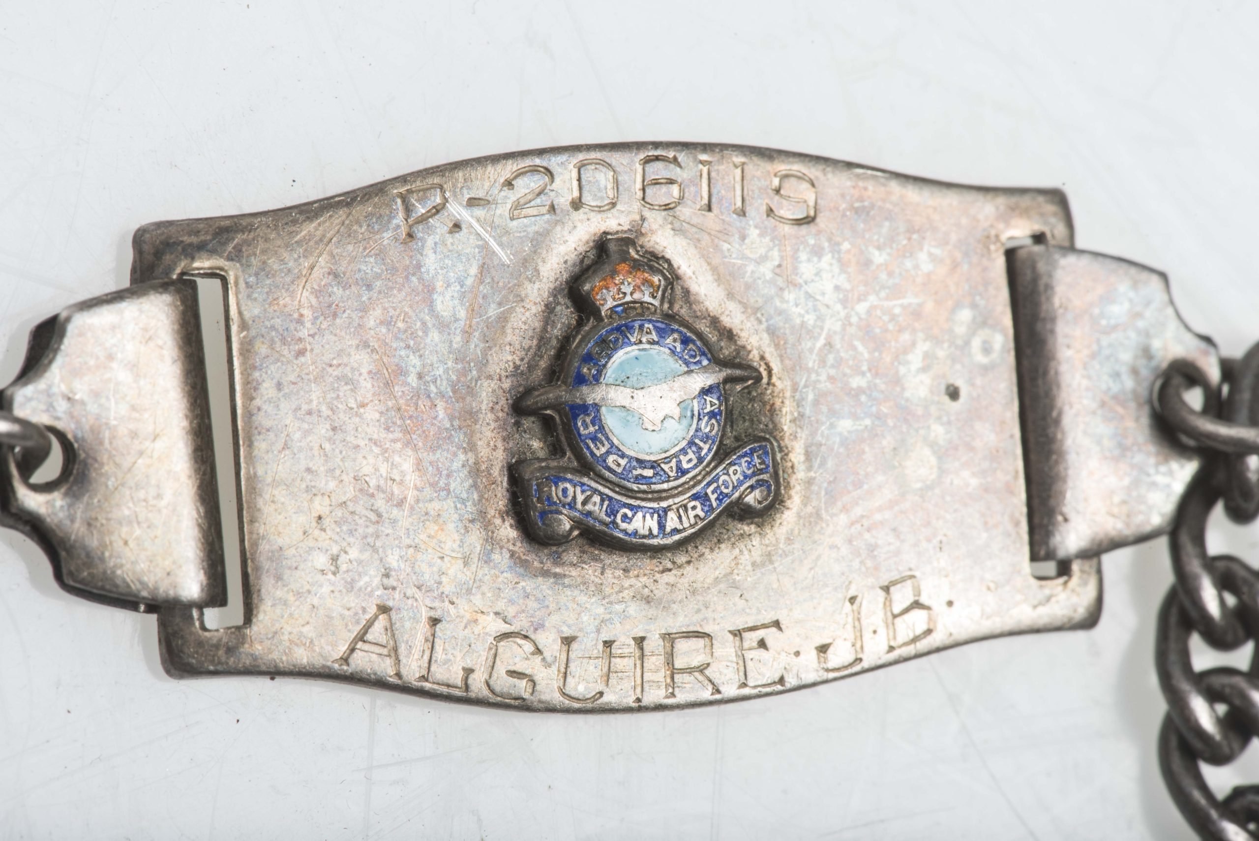 Royal Canadian Airforce Sterling ID bracelets named J.B. Alguire — image 5