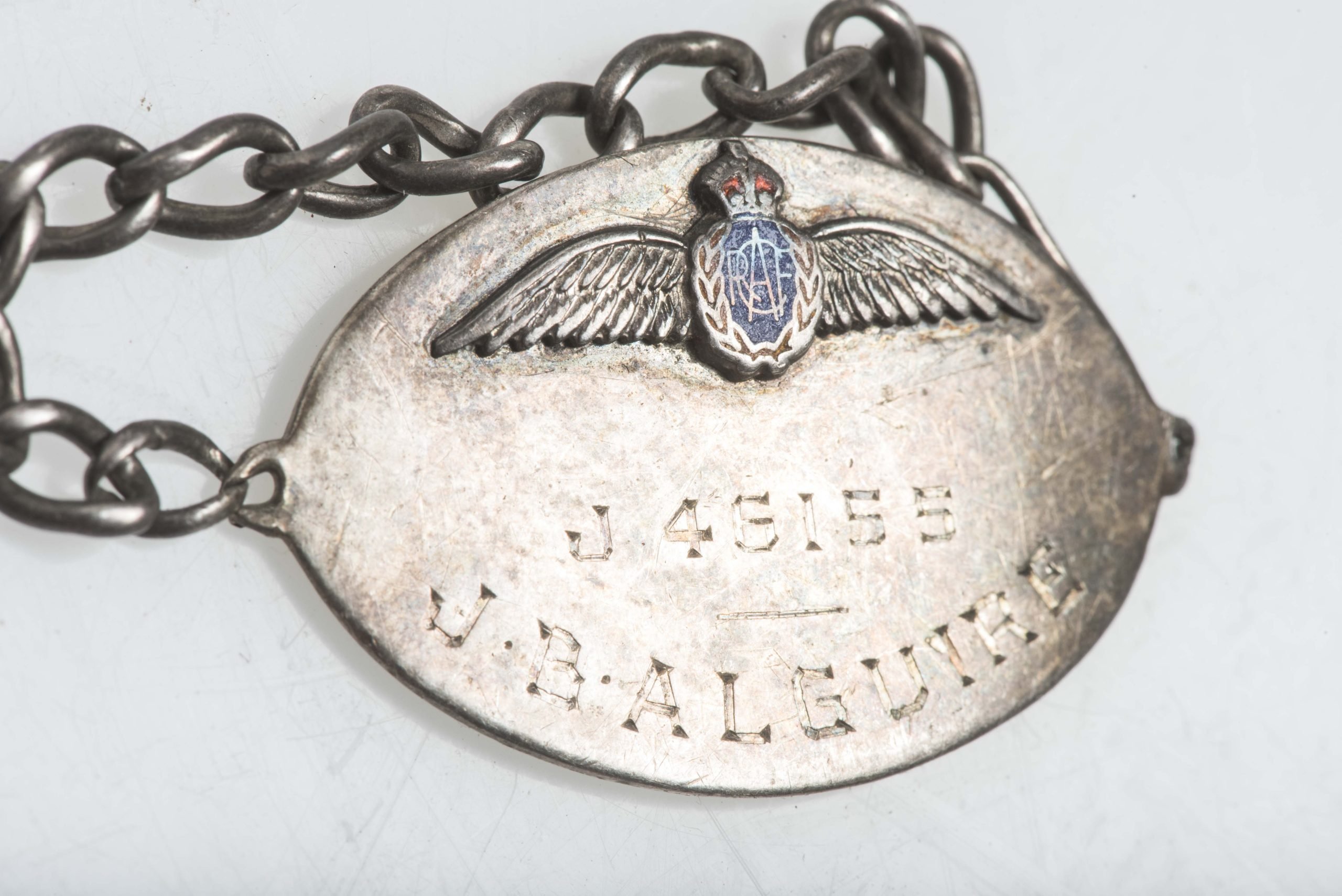 Royal Canadian Airforce Sterling ID bracelets named J.B. Alguire — image 6
