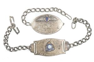 Royal Canadian Airforce Sterling ID bracelets named J.B. Alguire