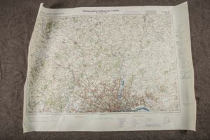 Rare Befestigungskarte 1:1 000 000 Grossbritannien London-Nord