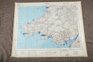 Luftwaffe laminated Fliegerkarte 1:250 000 – Südwales, Bristol, Swansea, Hereford