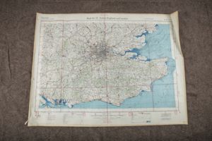 Luftwaffe laminated Fliegerkarte 1:250 000 – Südost-England und London