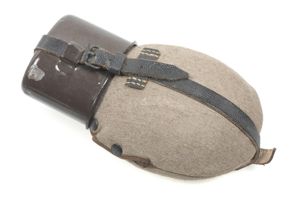 Rare M42 canteen marked AEMA with brown enameled cup