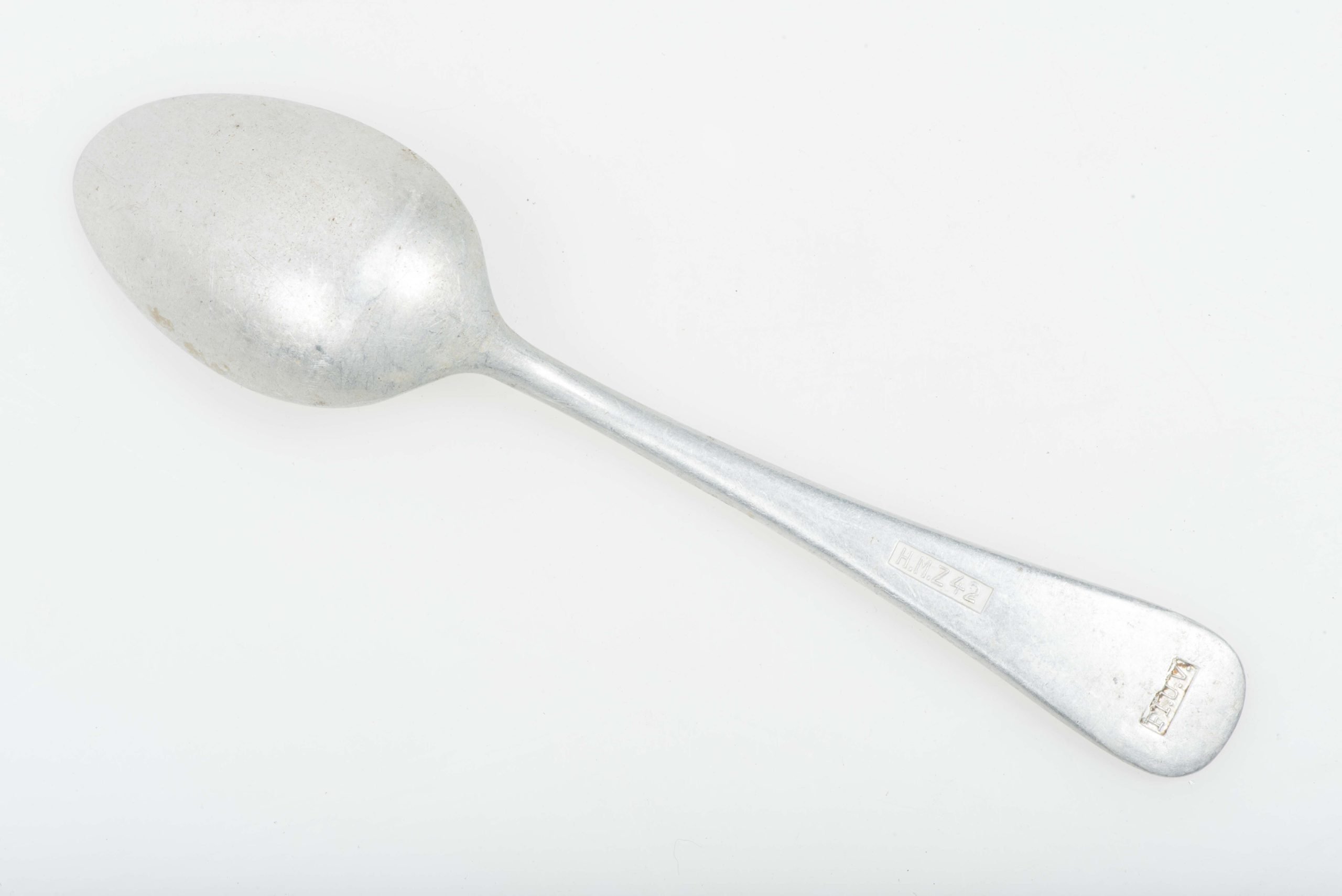Aluminum Luftwaffe tea spoon marked FLUV and HMZ 42 — image 2