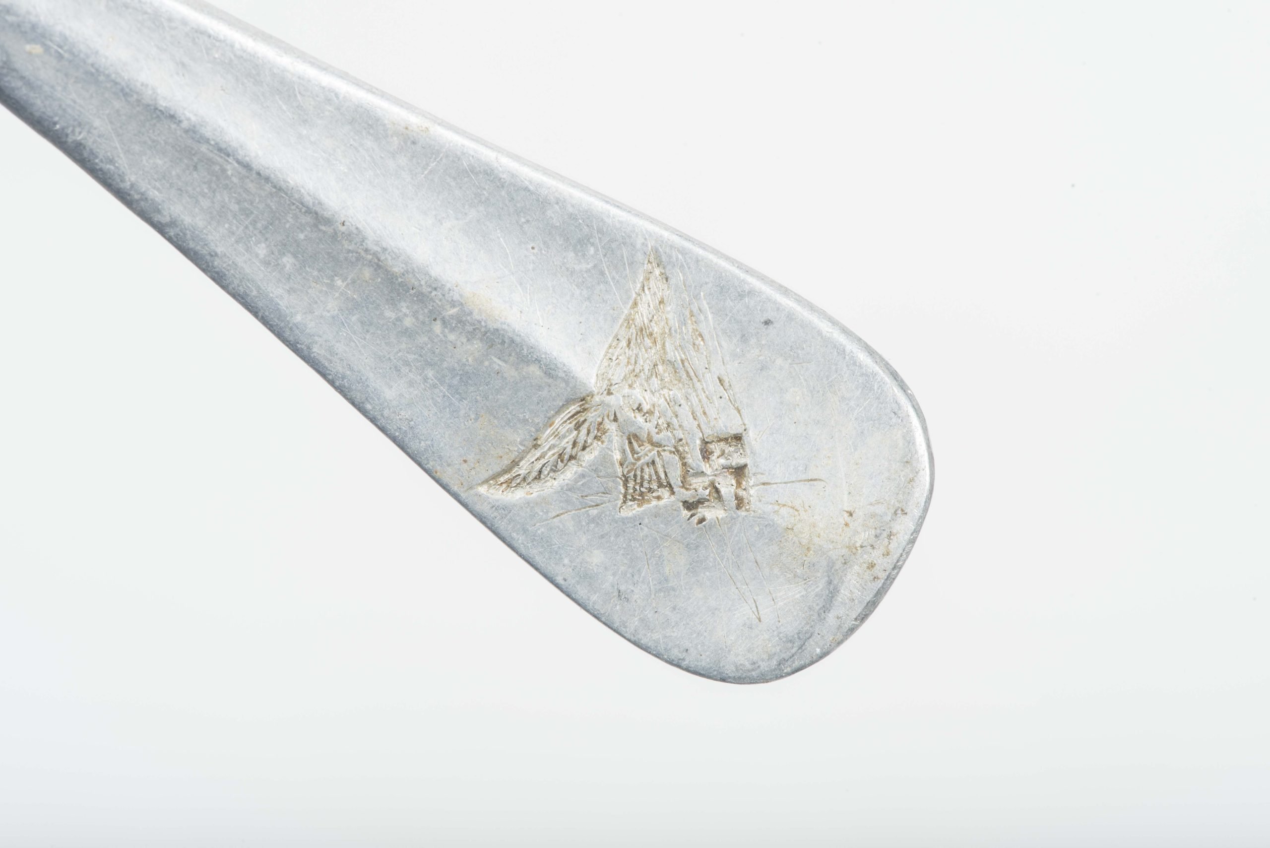 Aluminum Luftwaffe tea spoon marked FLUV and HMZ 42 — image 4