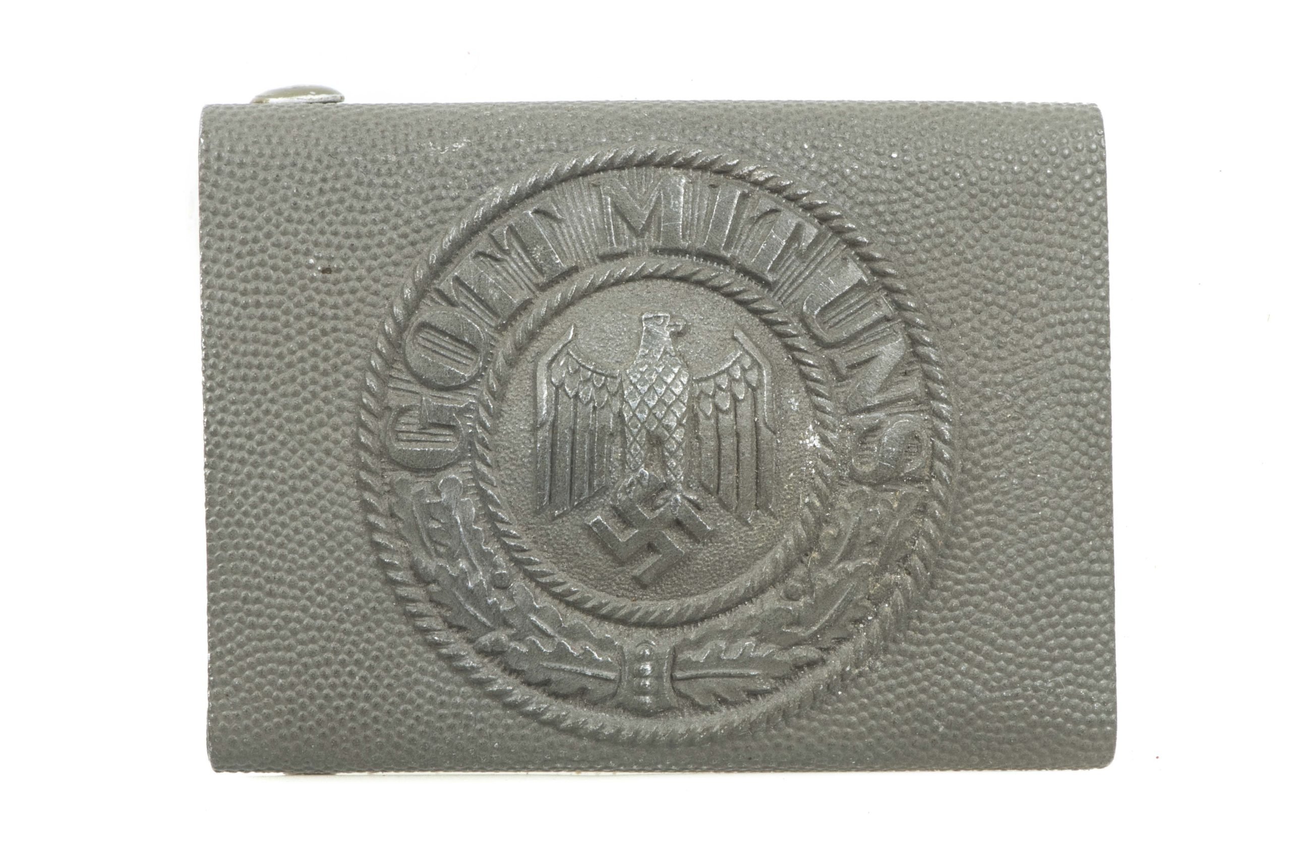 Rare unissued aluminium Heer belt buckle marked Dr. F. & Co.