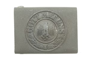 Rare unissued aluminium Heer belt buckle marked Dr. F. & …