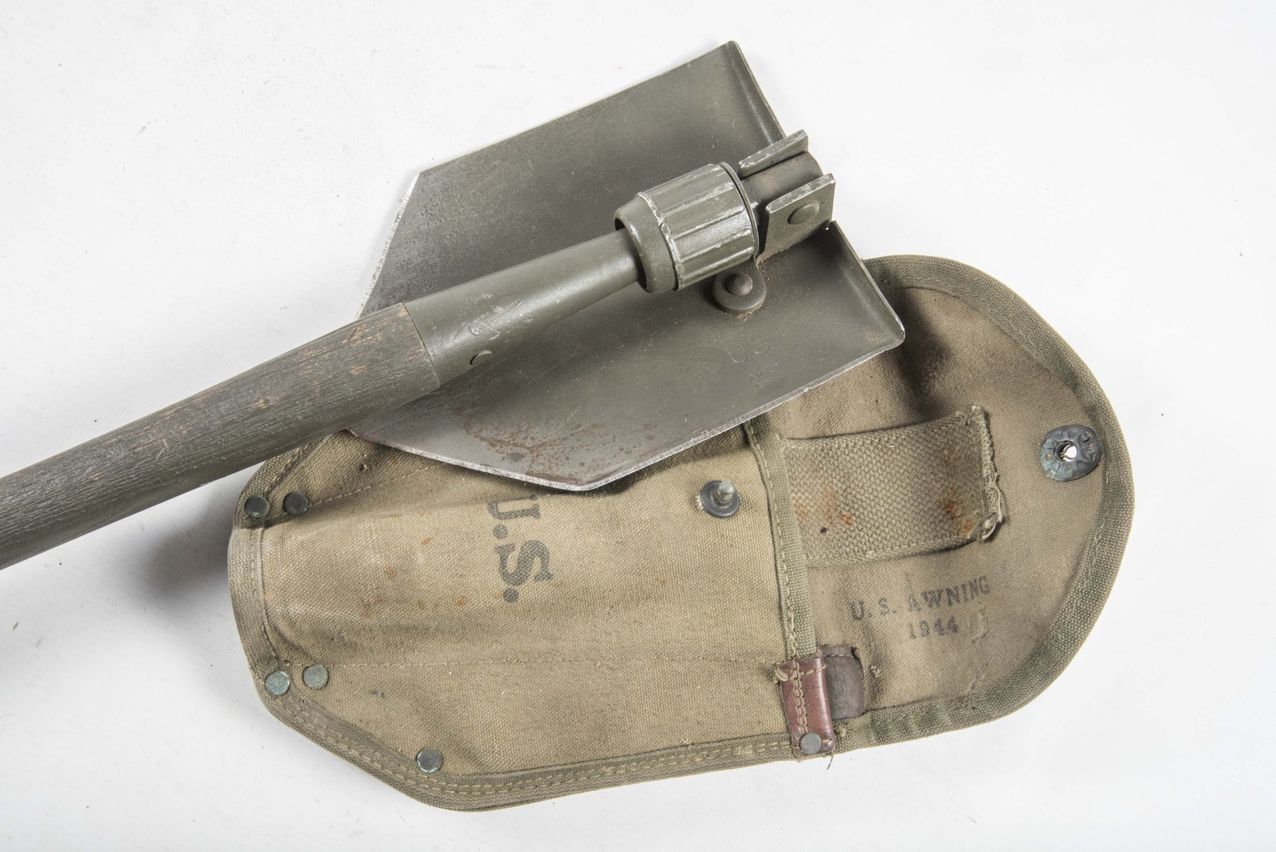 US Folding E-tool marked US Awning 1944 — image 3