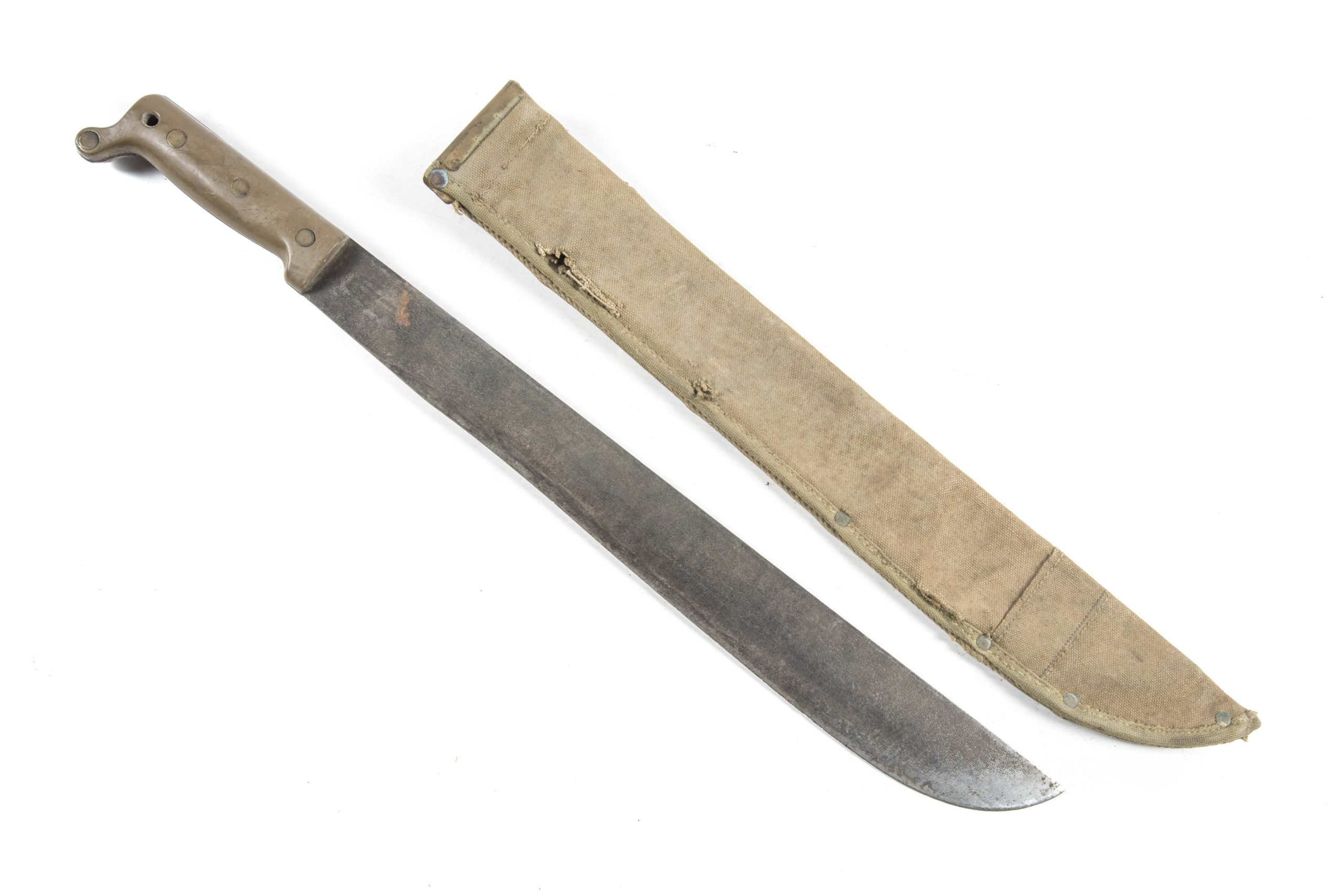 US machete marked True Temper 1945 and scabbard Boyle 1942