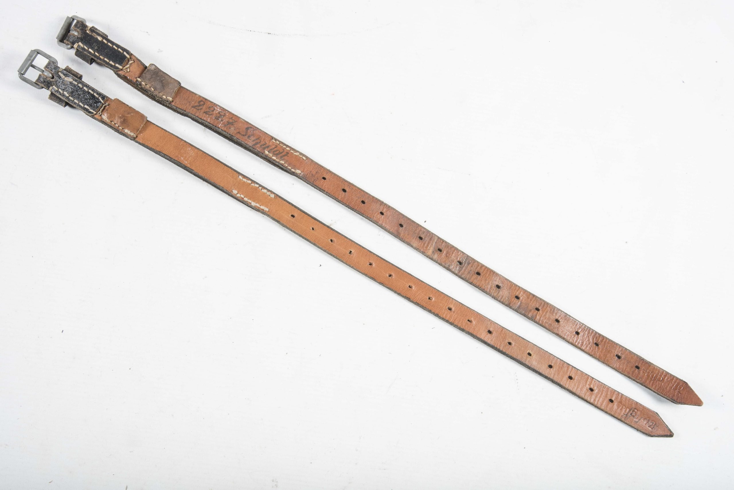 Two matching equipment straps marked erg 5/42 — image 2