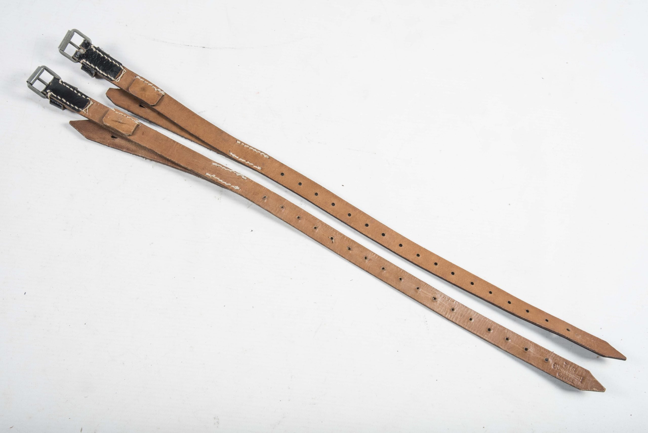 Two matching equipment straps marked Tiwo Heidelberg 1942 — image 2