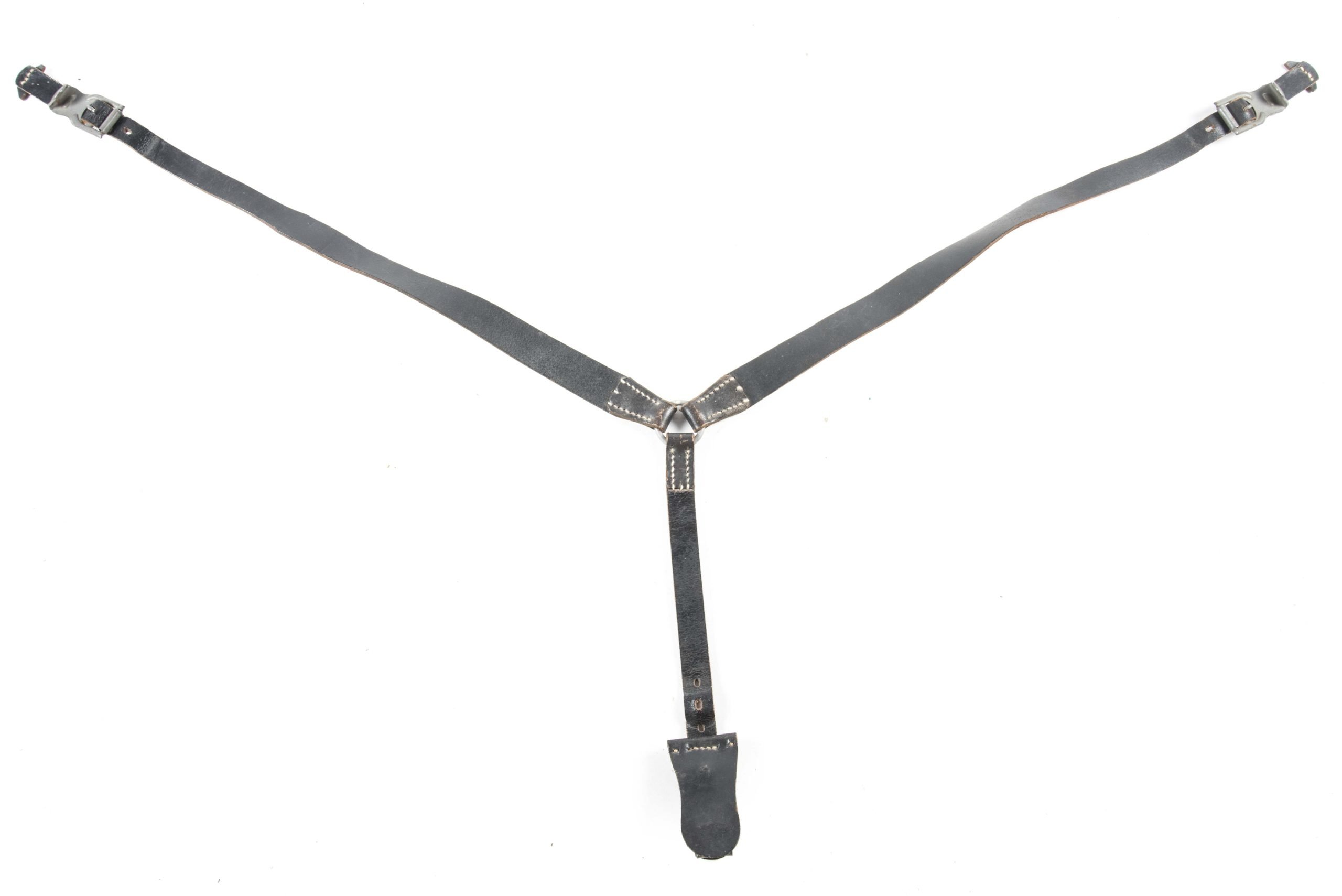Black lightweight Y-strap marked Sachs & Deisselberg Hamburg 1942