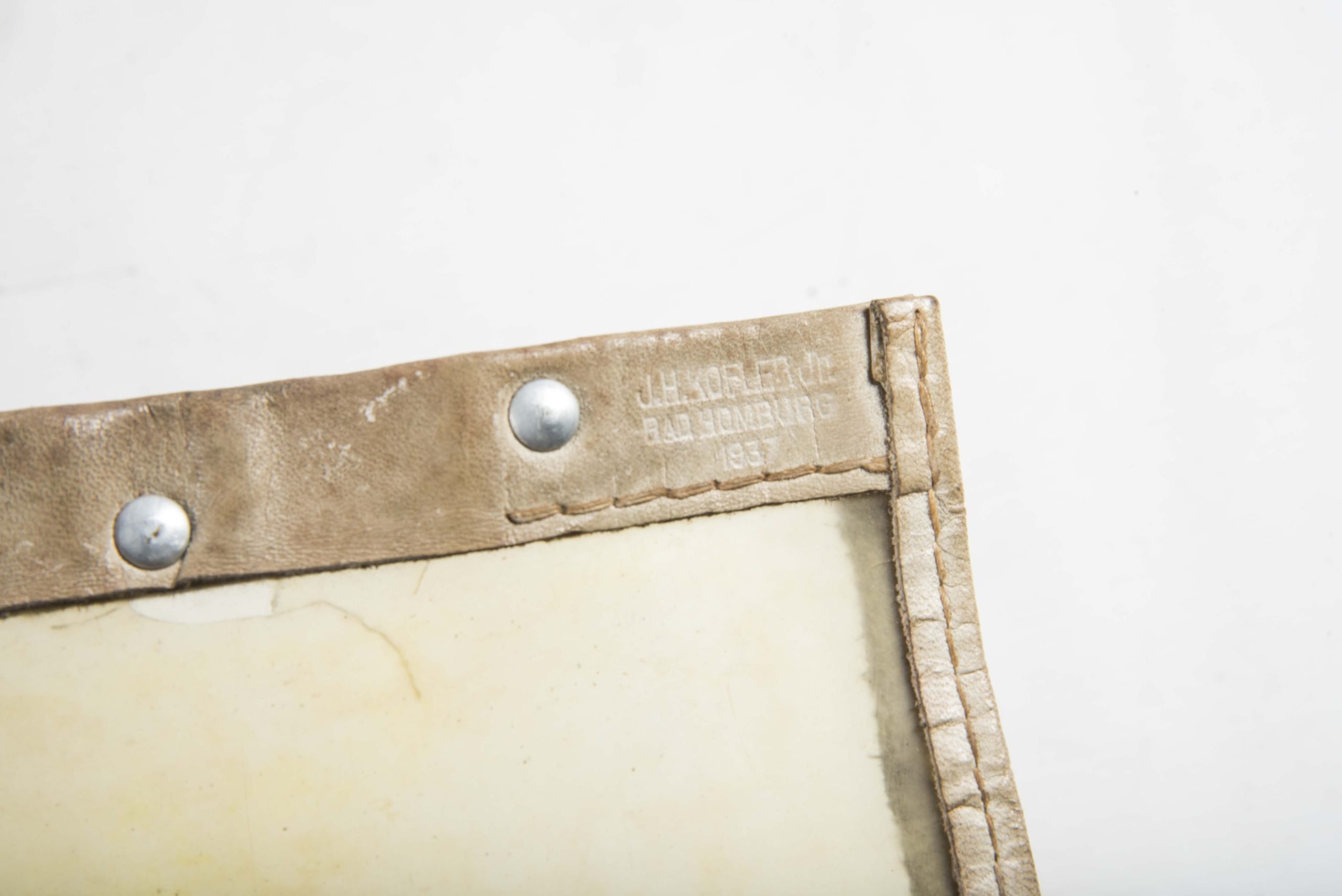 Filled brown leather mapcase marked A. Waldhausen, Köln 1936, Infanterie-Regiment 9 — image 2