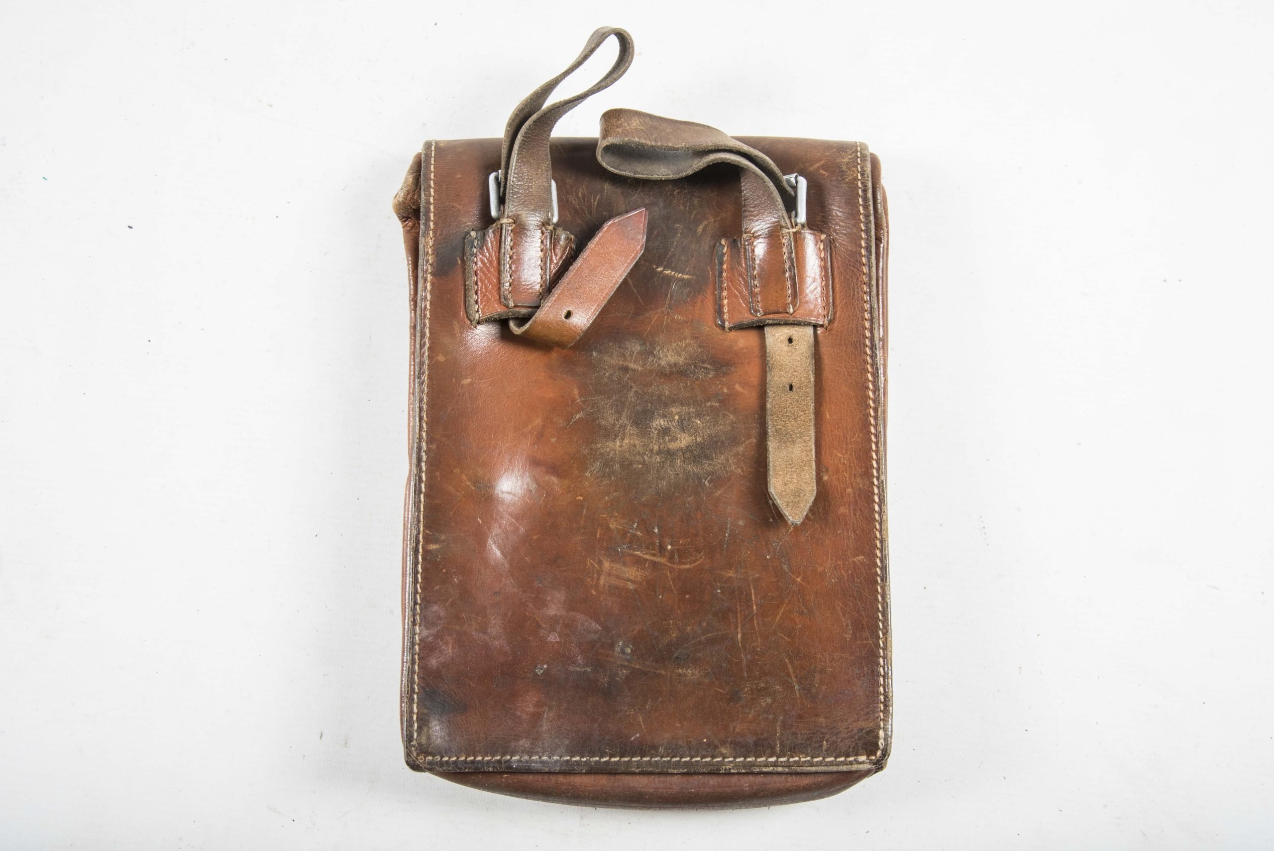 Filled brown leather mapcase marked A. Waldhausen, Köln 1936, Infanterie-Regiment 9 — image 8