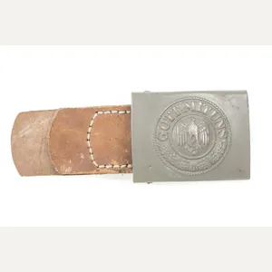 Tabbed steel Heer belt buckle marked Brüder Schneider Wien 1942