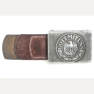 Tabbed Aluminum Heer belt buckle marked Werner Linker Duisburg 1939