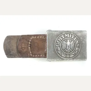 Tabbed Aluminum Heer belt buckle marked Lehmann & Wunderberg 1938