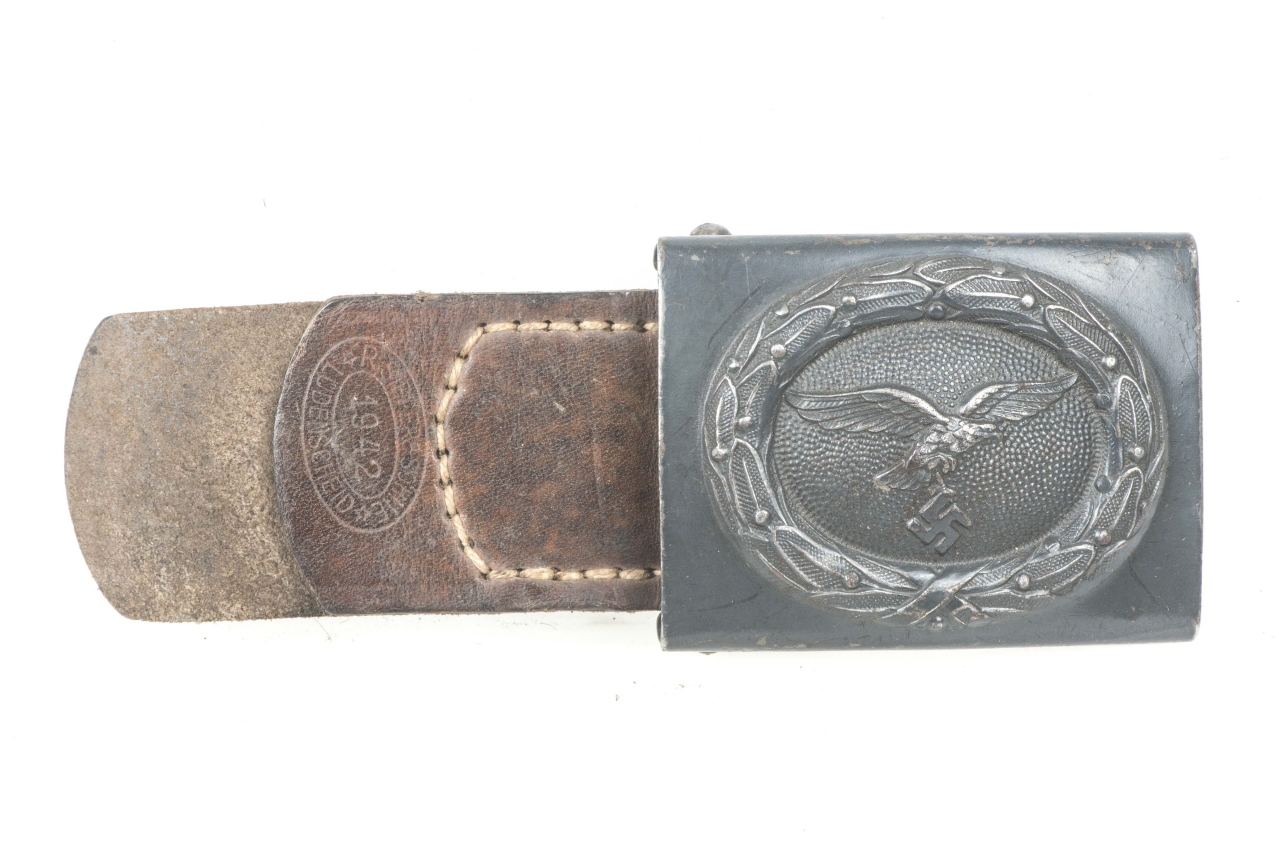Tabbed steel Luftwaffe belt buckle marked R. Sieper & Söhne Lüdenscheid 1942