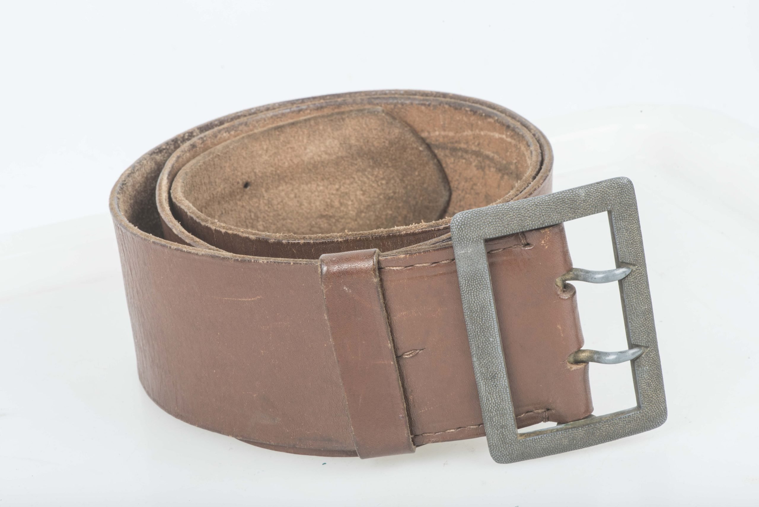 Leather double claw belt marked RZM M/5/71 OLC Croupon size 95 — image 2