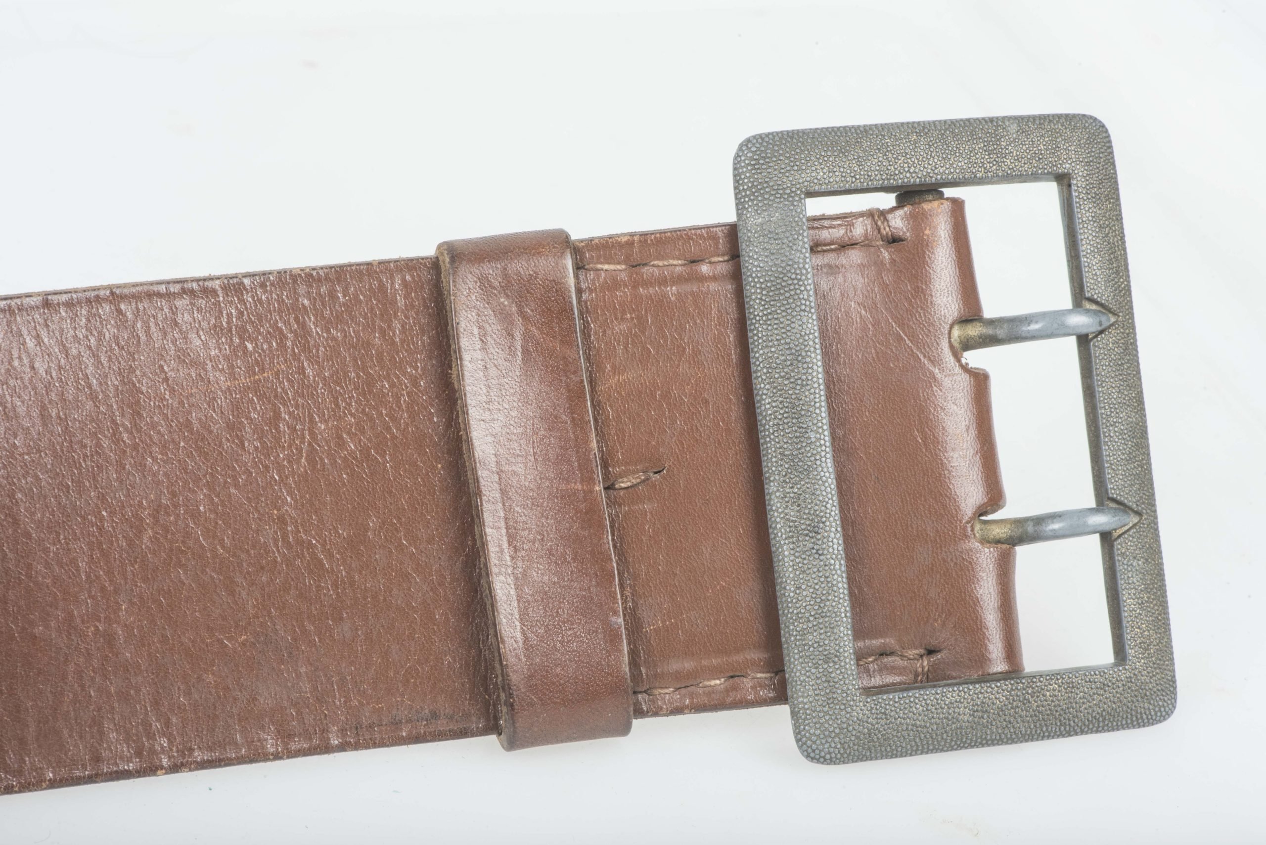 Leather double claw belt marked RZM M/5/71 OLC Croupon size 95 — image 4