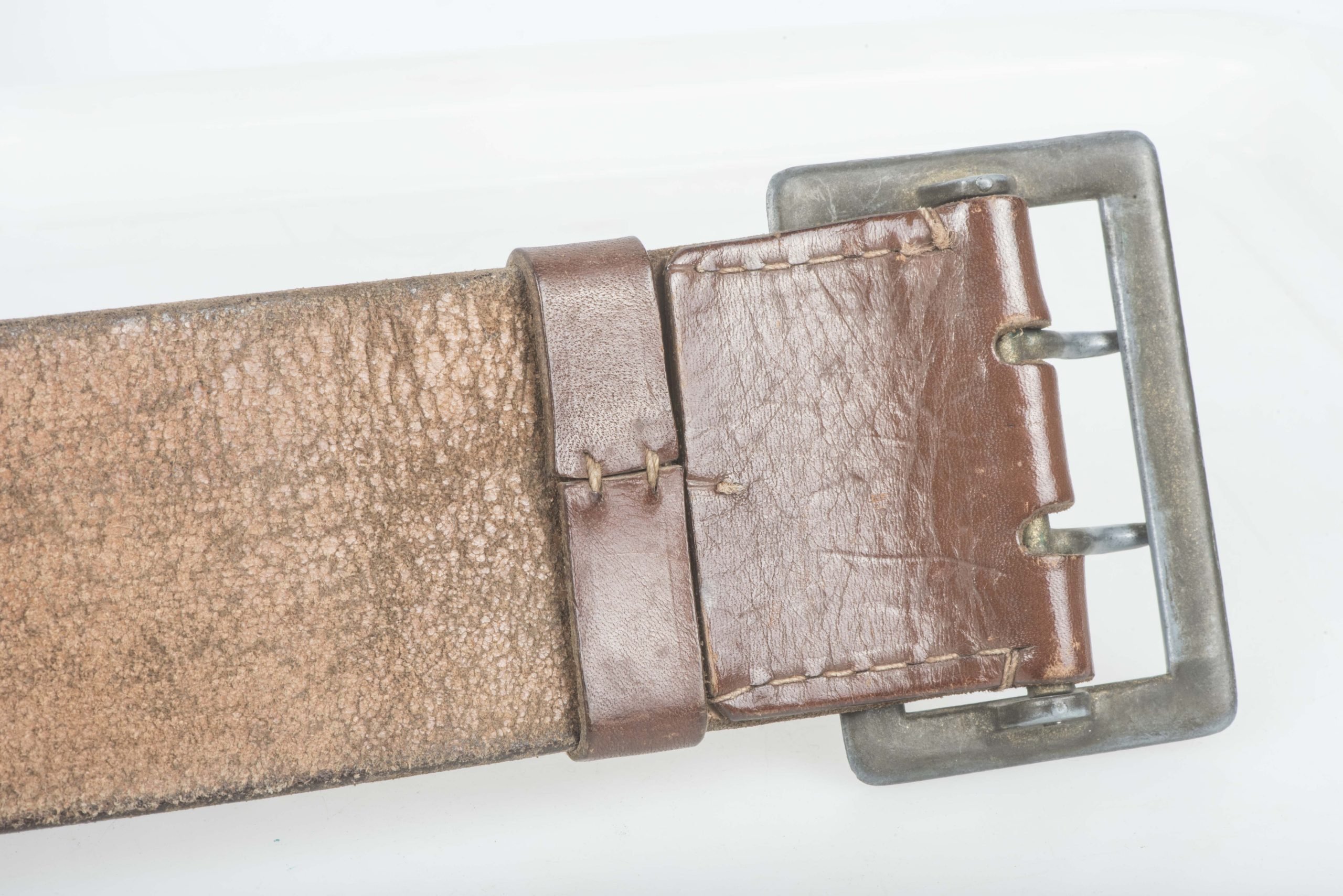 Leather double claw belt marked RZM M/5/71 OLC Croupon size 95 — image 5