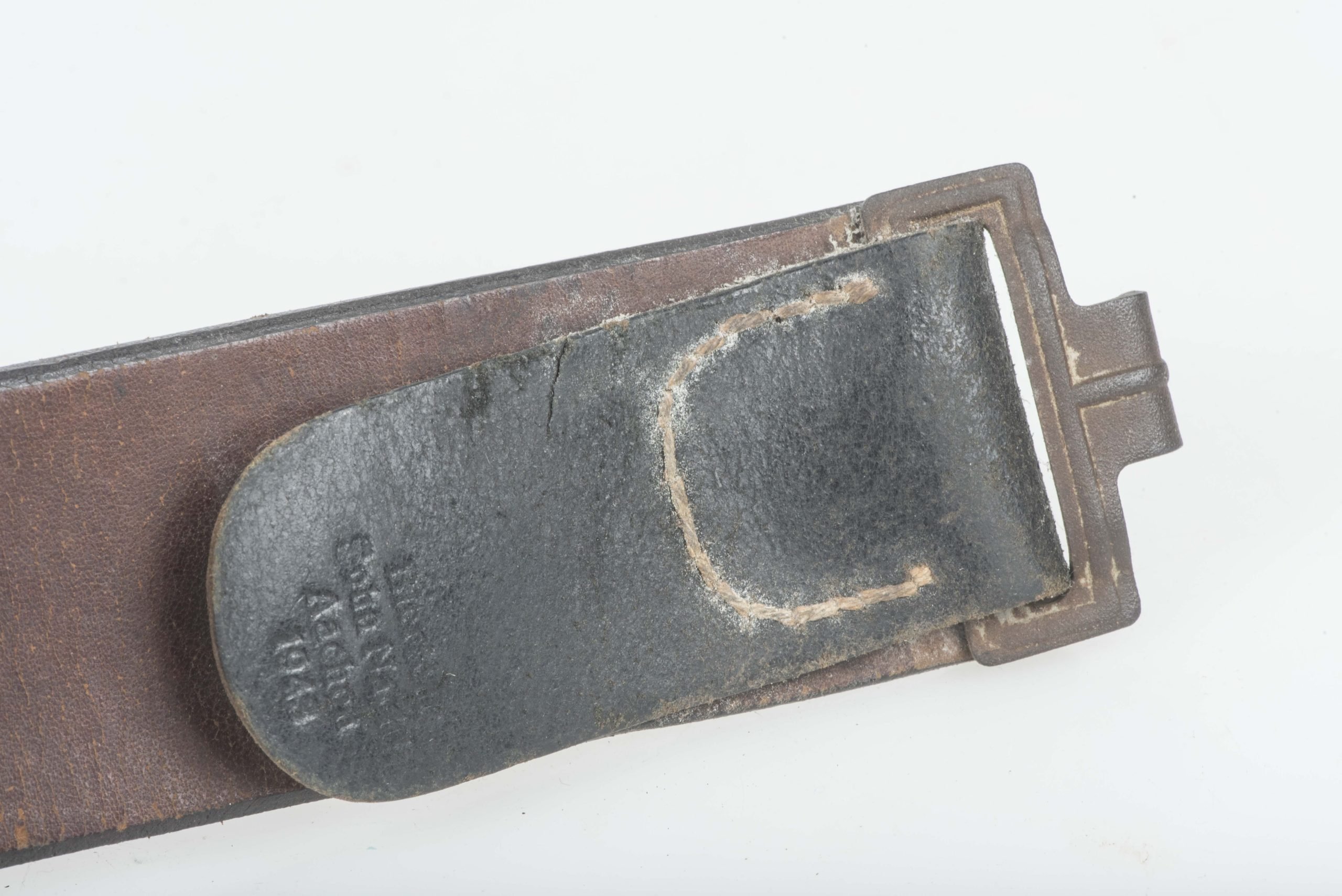 Leather equipment belt marked Aachen 1943 size 100 — image 5