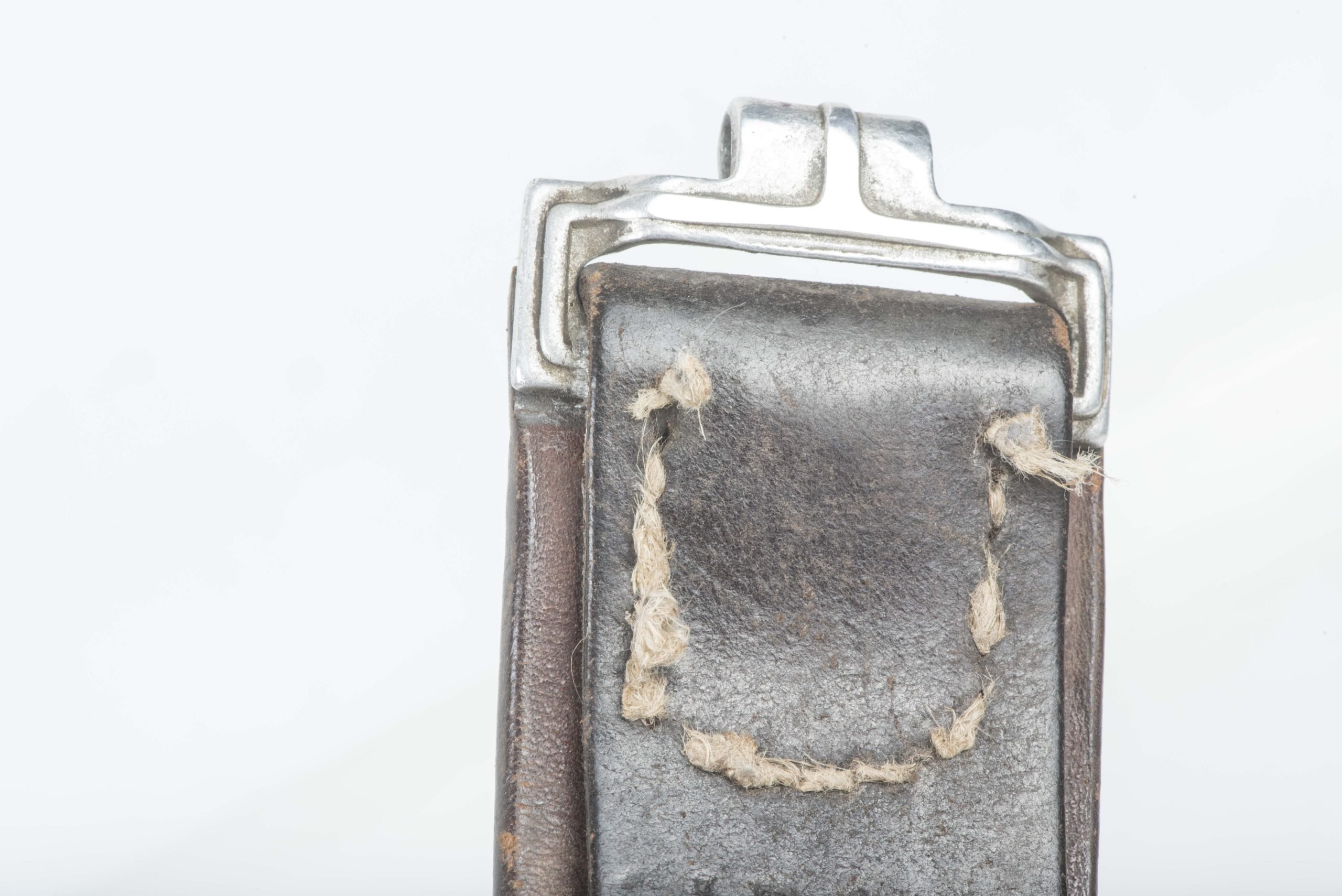 Luftwaffe leather equipment belt marked Franz Brehme Walsrode 1937 LBA (S) size 90 — image 10