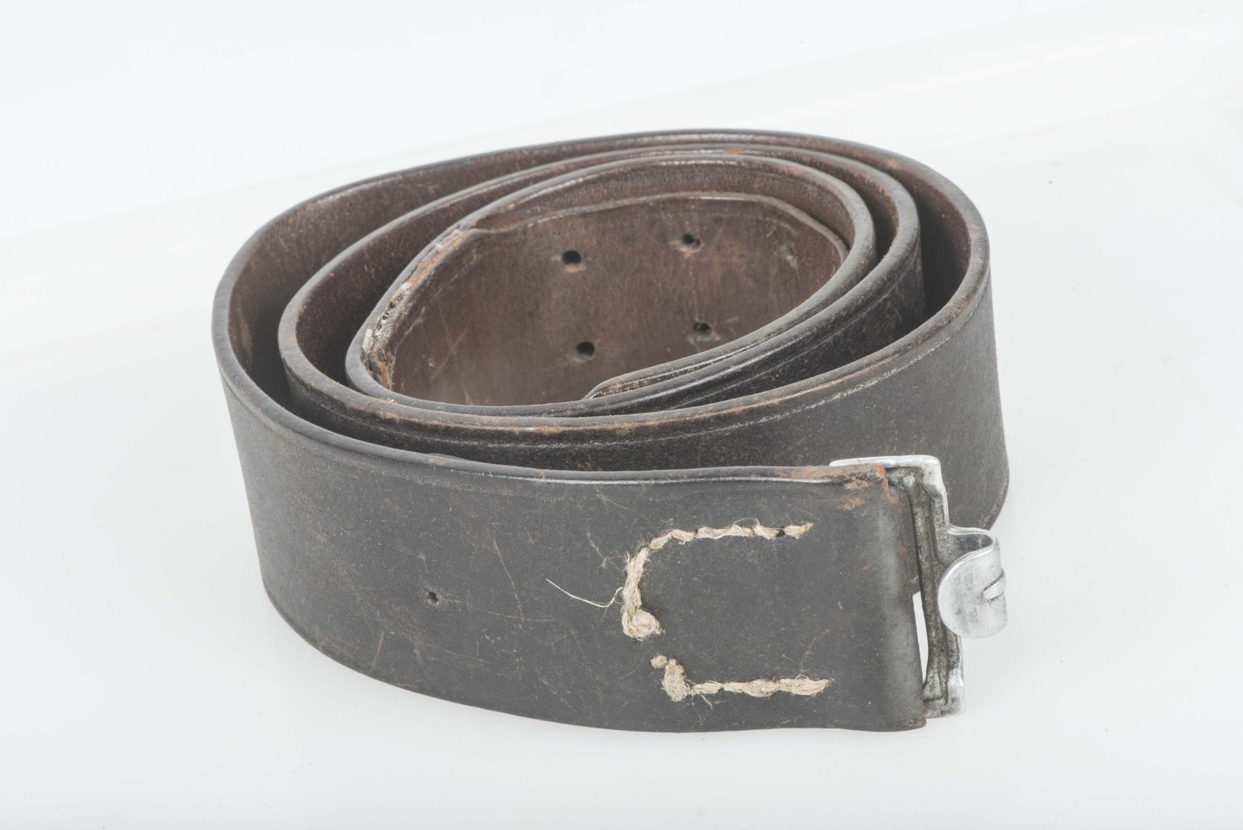 Luftwaffe leather equipment belt marked Franz Brehme Walsrode 1937 LBA (S) size 90 — image 2