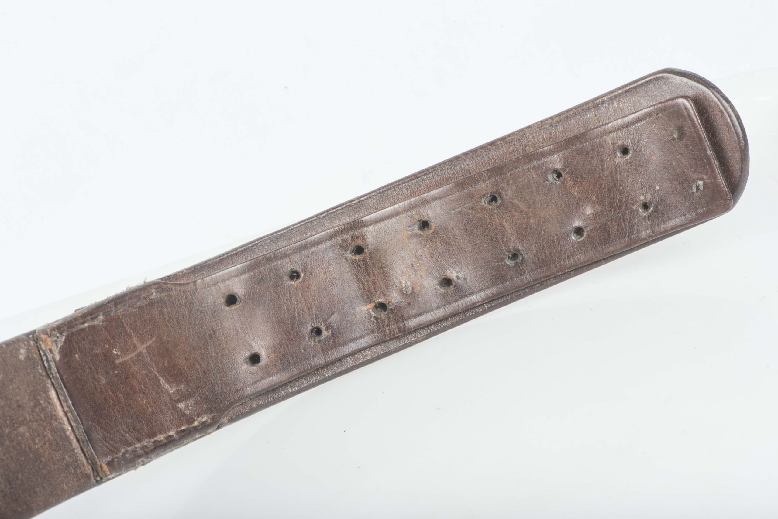 Luftwaffe leather equipment belt marked Franz Brehme Walsrode 1937 LBA (S) size 90 — image 4