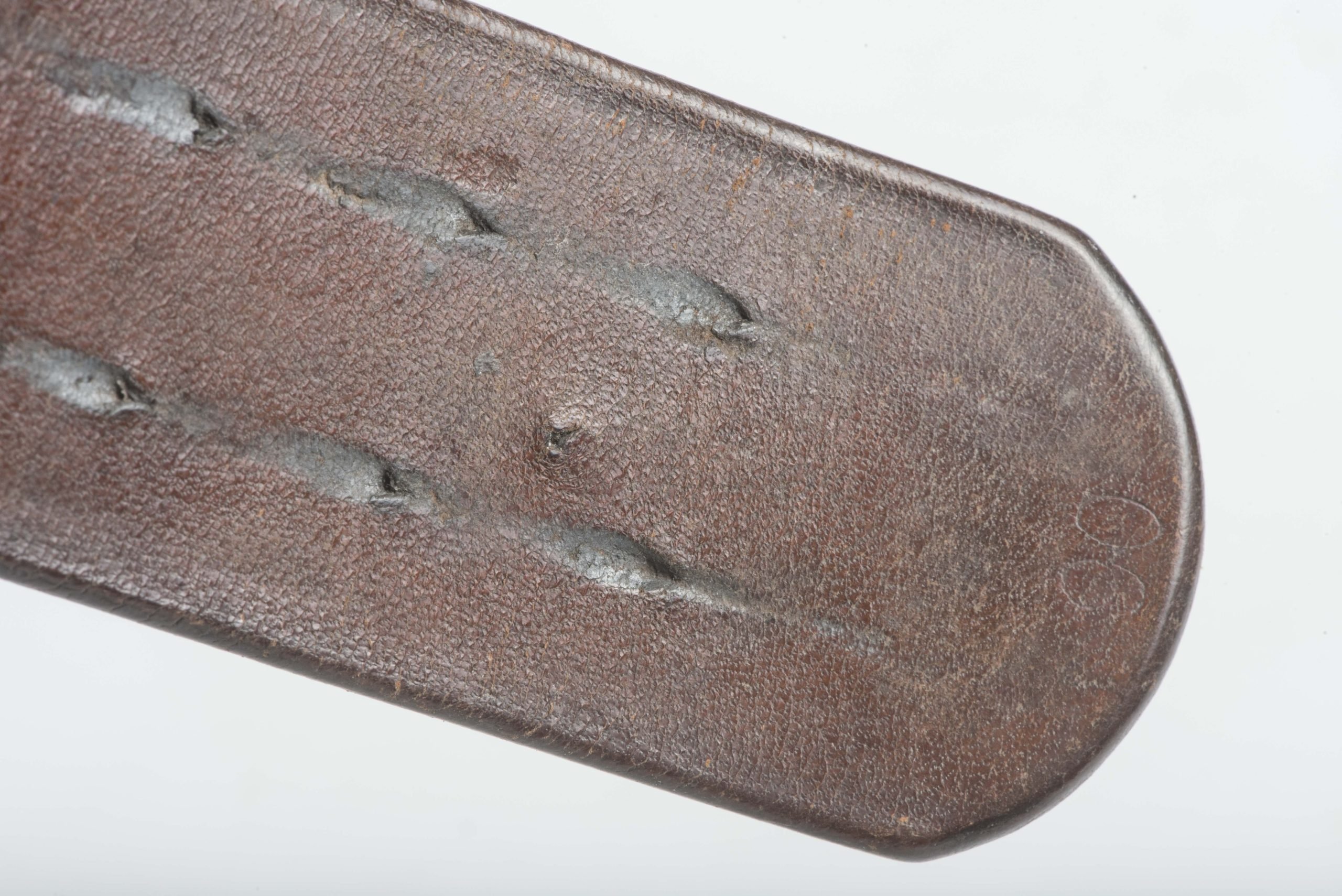 Luftwaffe leather equipment belt marked Franz Brehme Walsrode 1937 LBA (S) size 90 — image 5