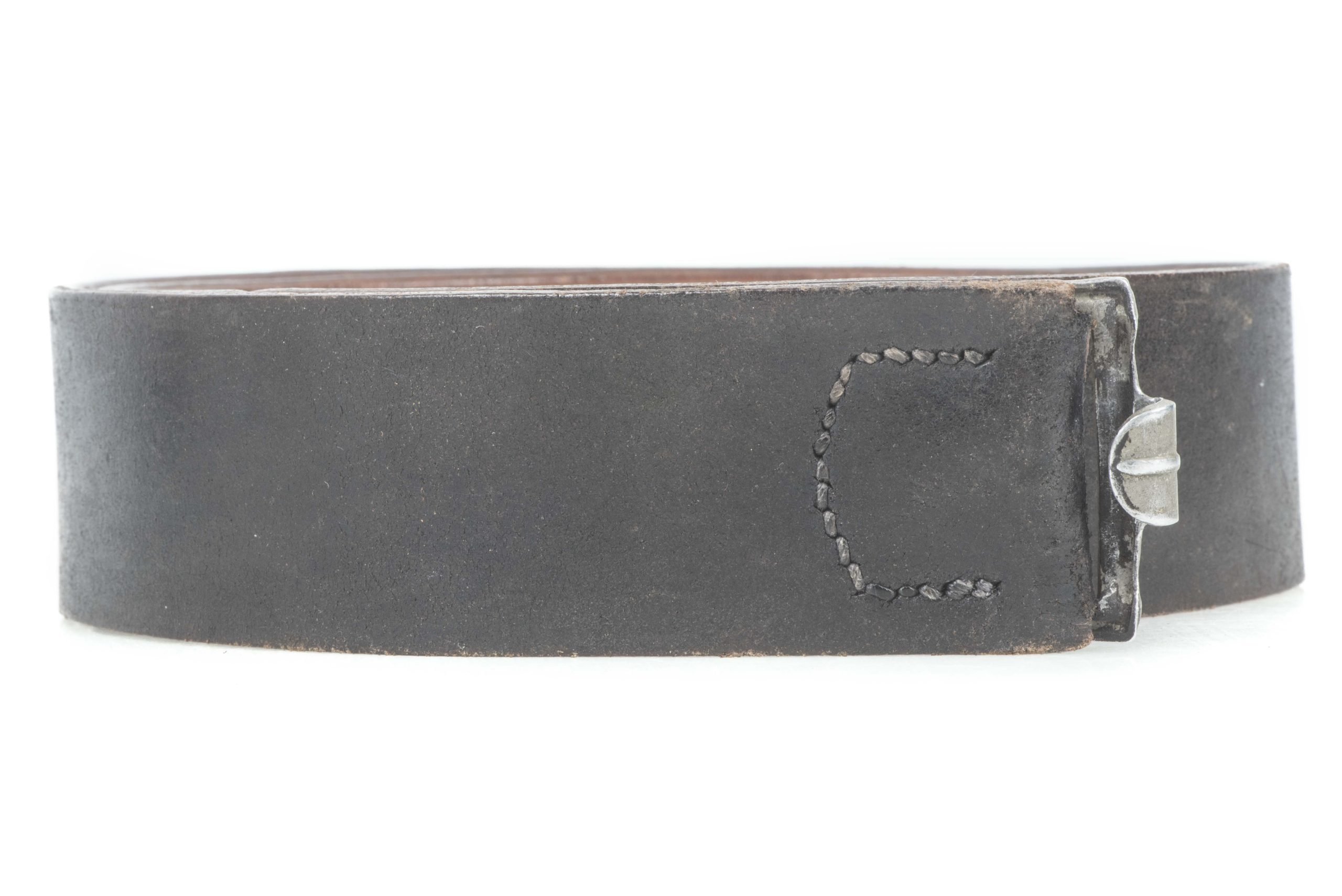 Leather equipment belt marked Otto Koberstein Landsberg a.W. 6 39 size 90