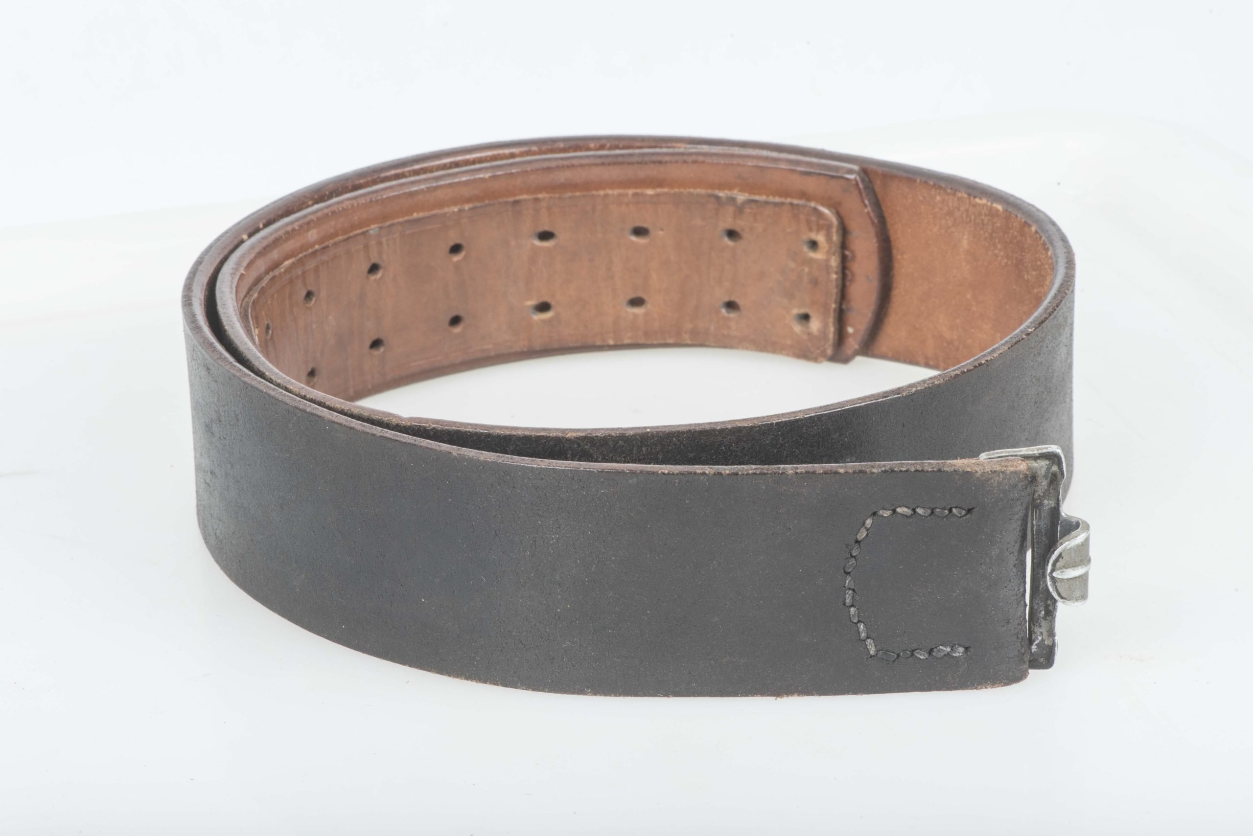 Leather equipment belt marked Otto Koberstein Landsberg a.W. 6 39 size 90 — image 2