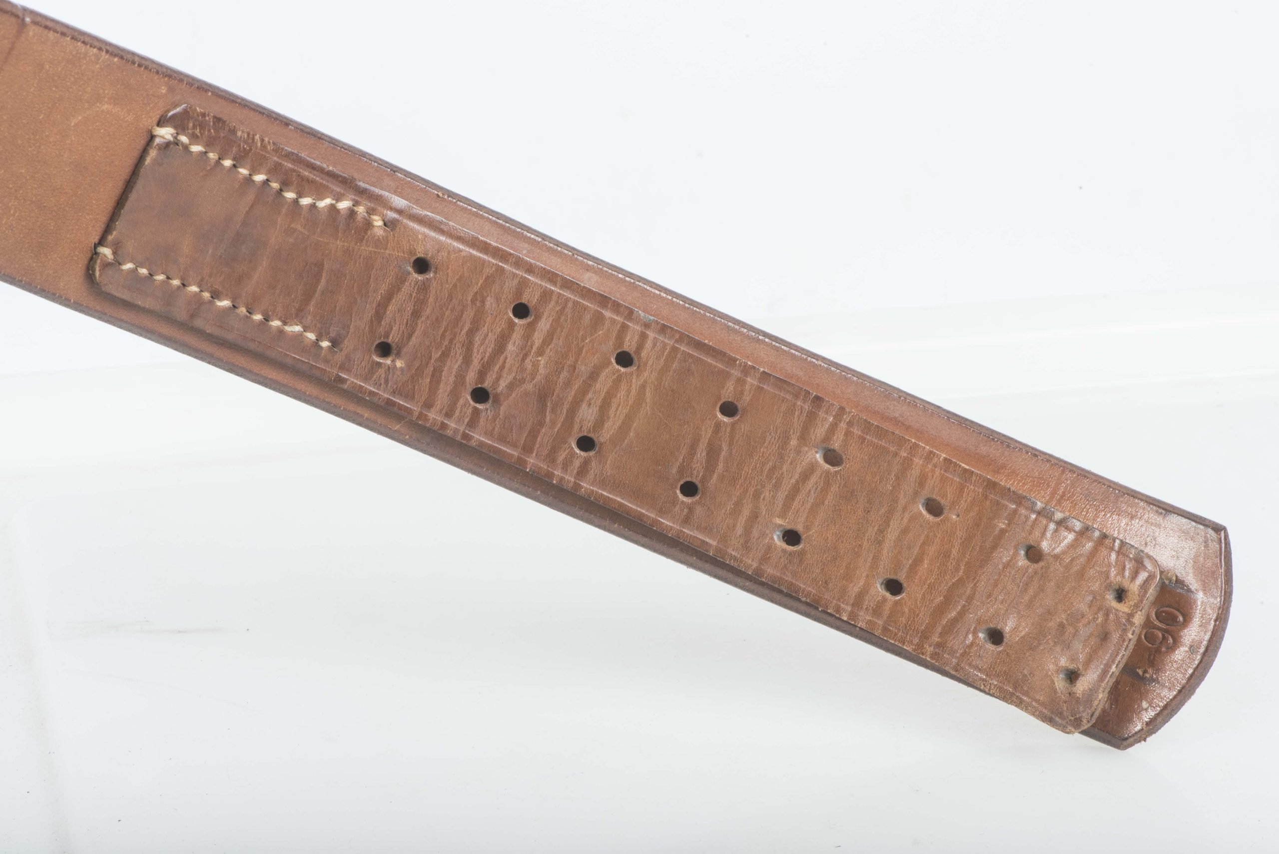 Leather equipment belt marked Otto Koberstein Landsberg a.W. 6 39 size 90 — image 5