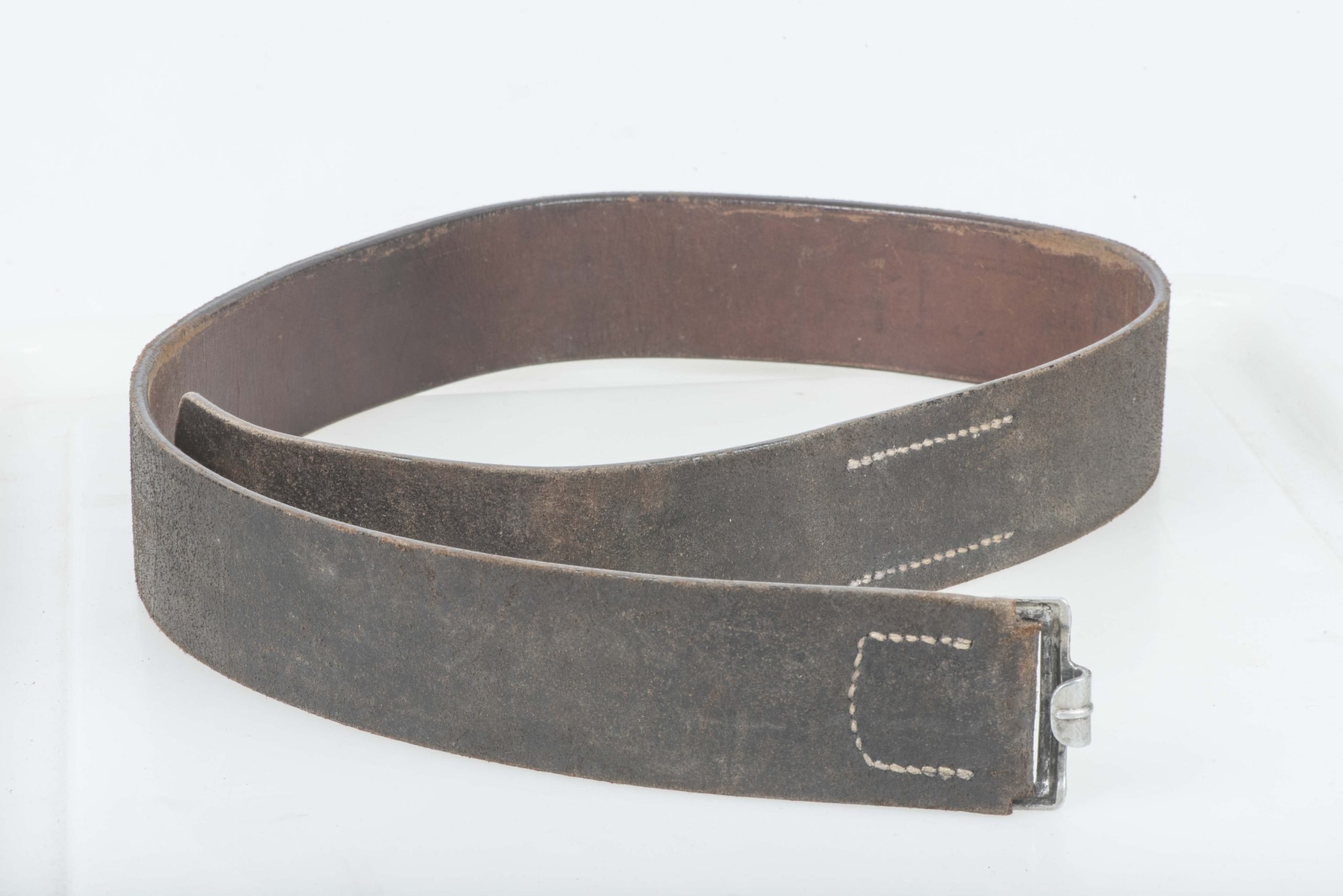 Leather equipment belt marked Karl Hepting & Co. Stgt. Feuerbach 3 38 size 95 — image 2