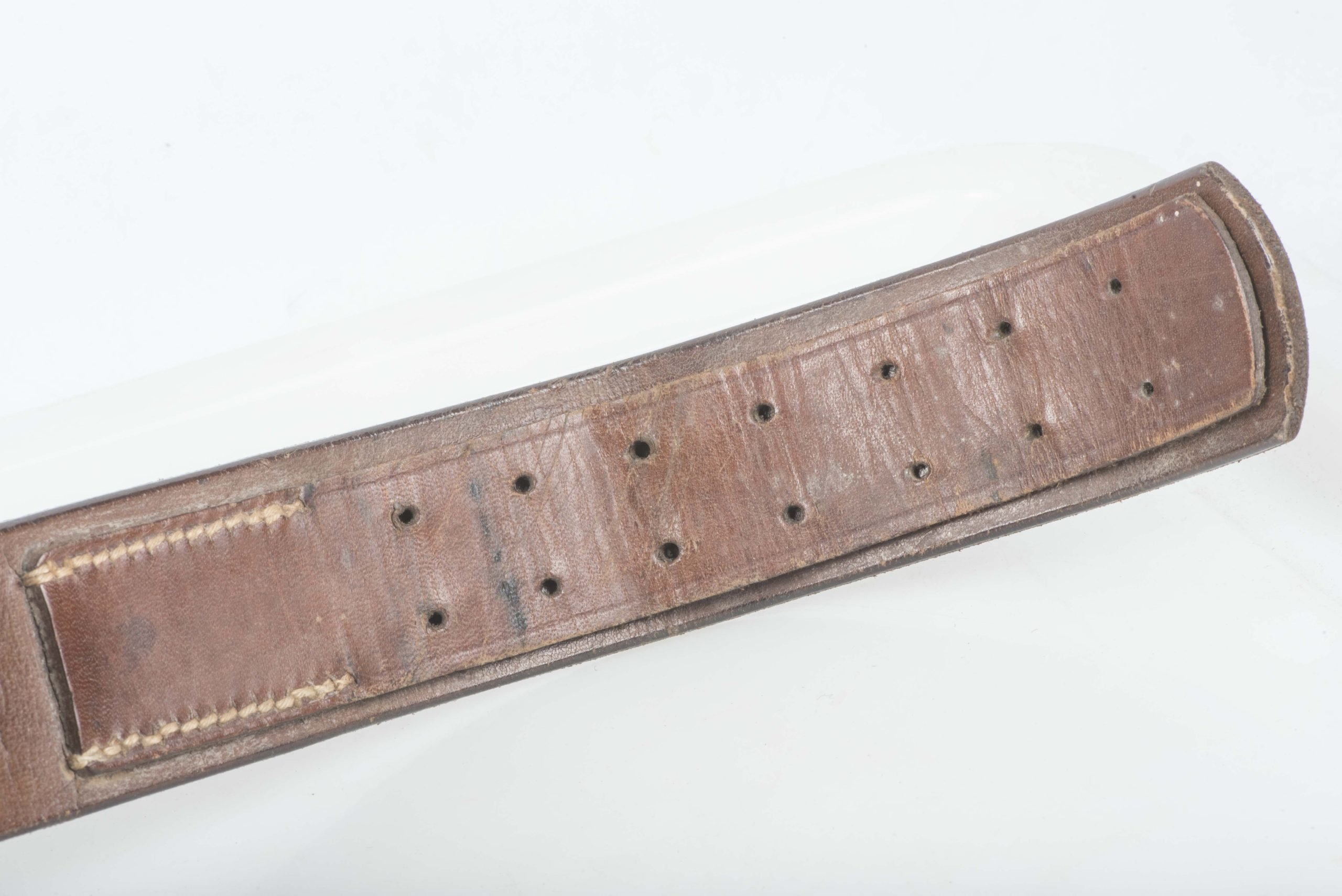 Leather equipment belt marked Karl Hepting & Co. Stgt. Feuerbach 3 38 size 95 — image 6