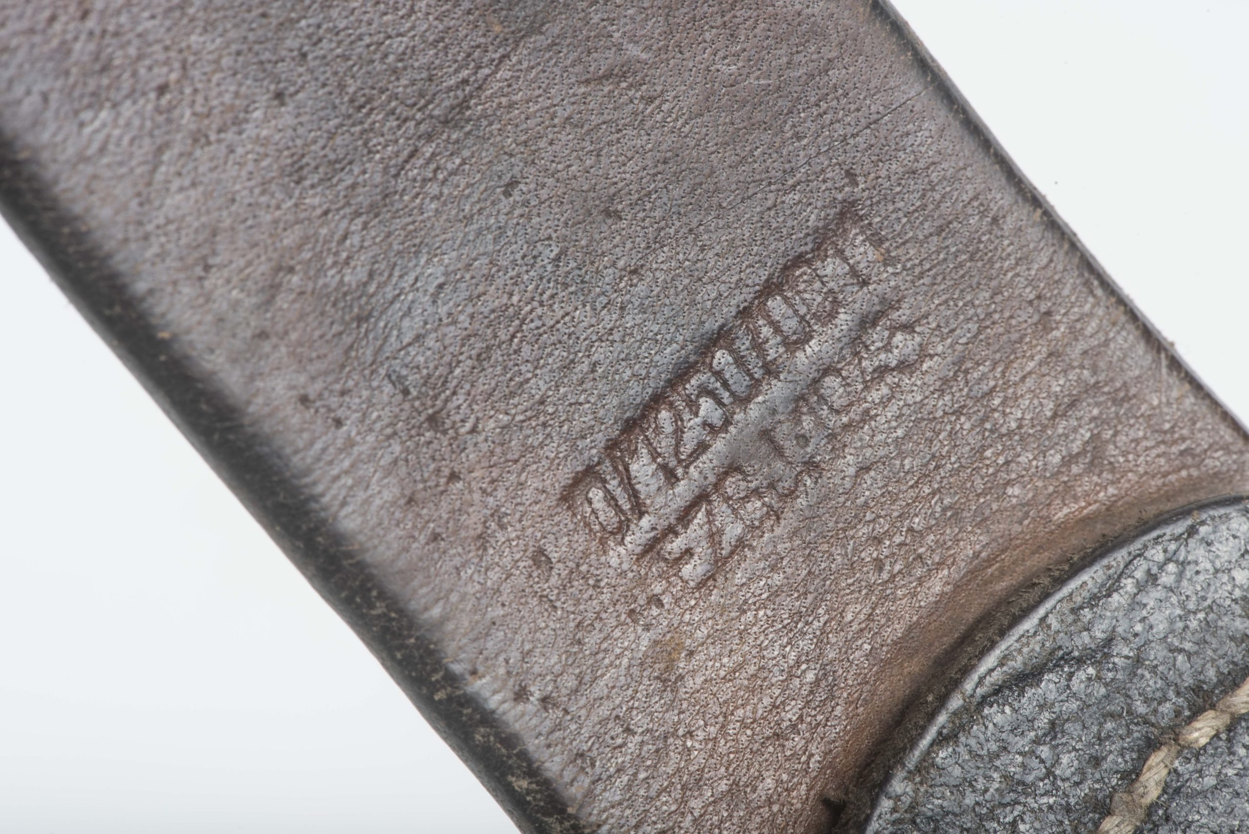 Leather equipment belt marked 0/1250/0011 EZGJ 1943 size 105 — image 10