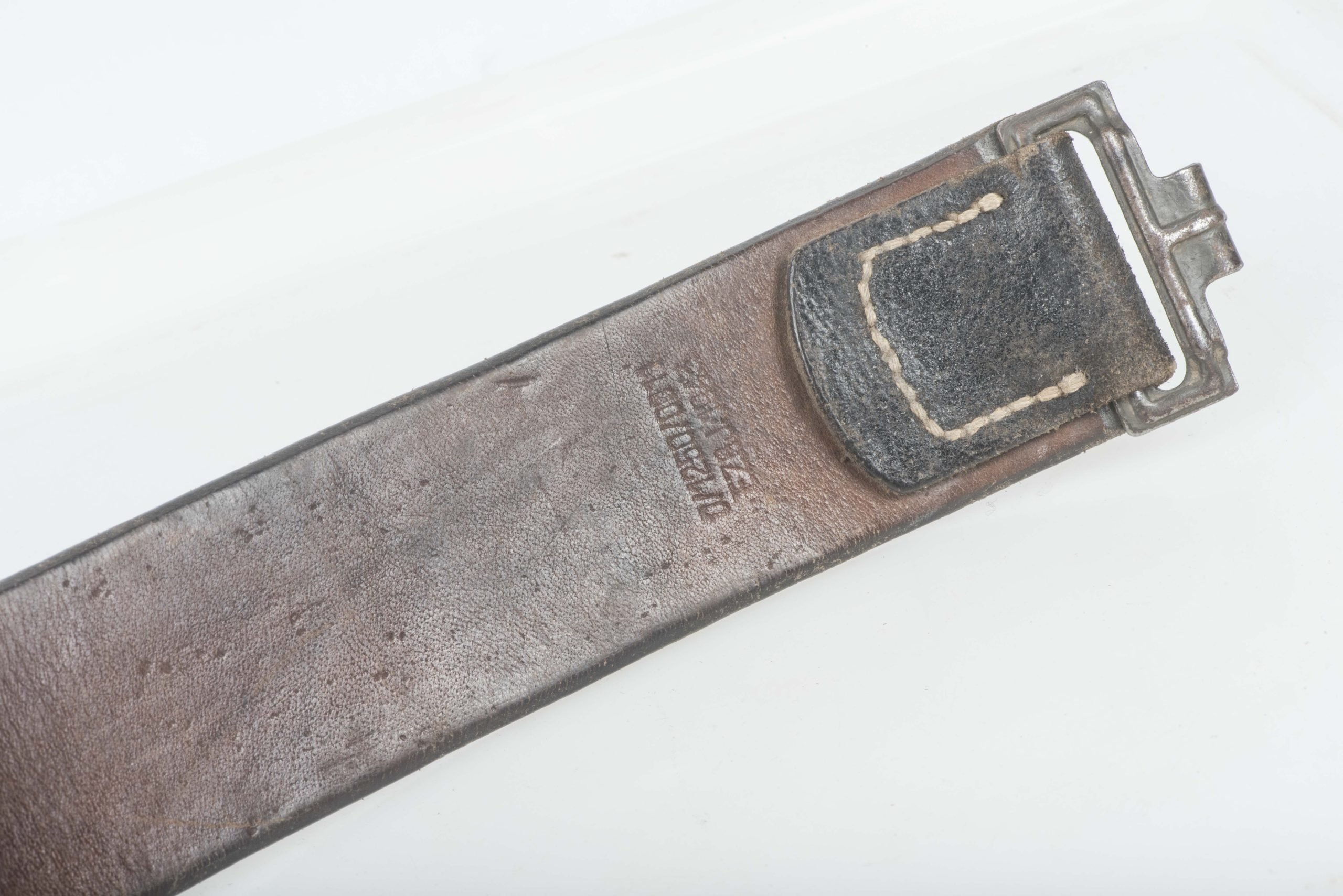 Leather equipment belt marked 0/1250/0011 EZGJ 1943 size 105 — image 8