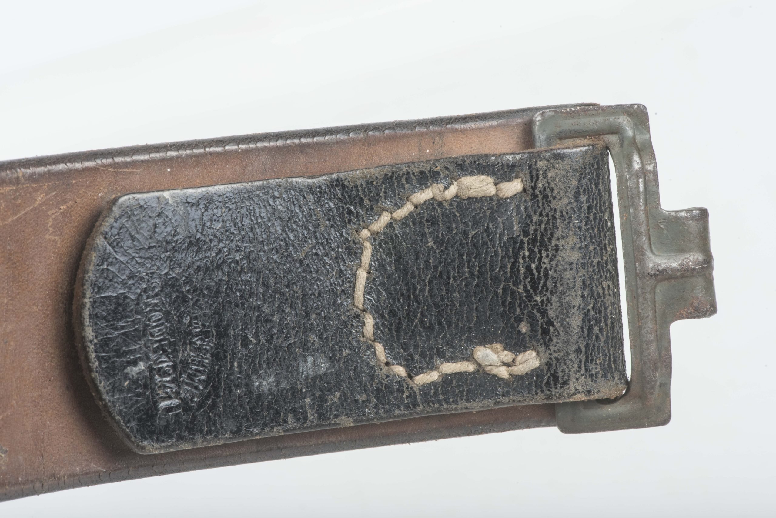 Leather equipment belt marked Franz Brehme Walsrode 1941 size 95 — image 8